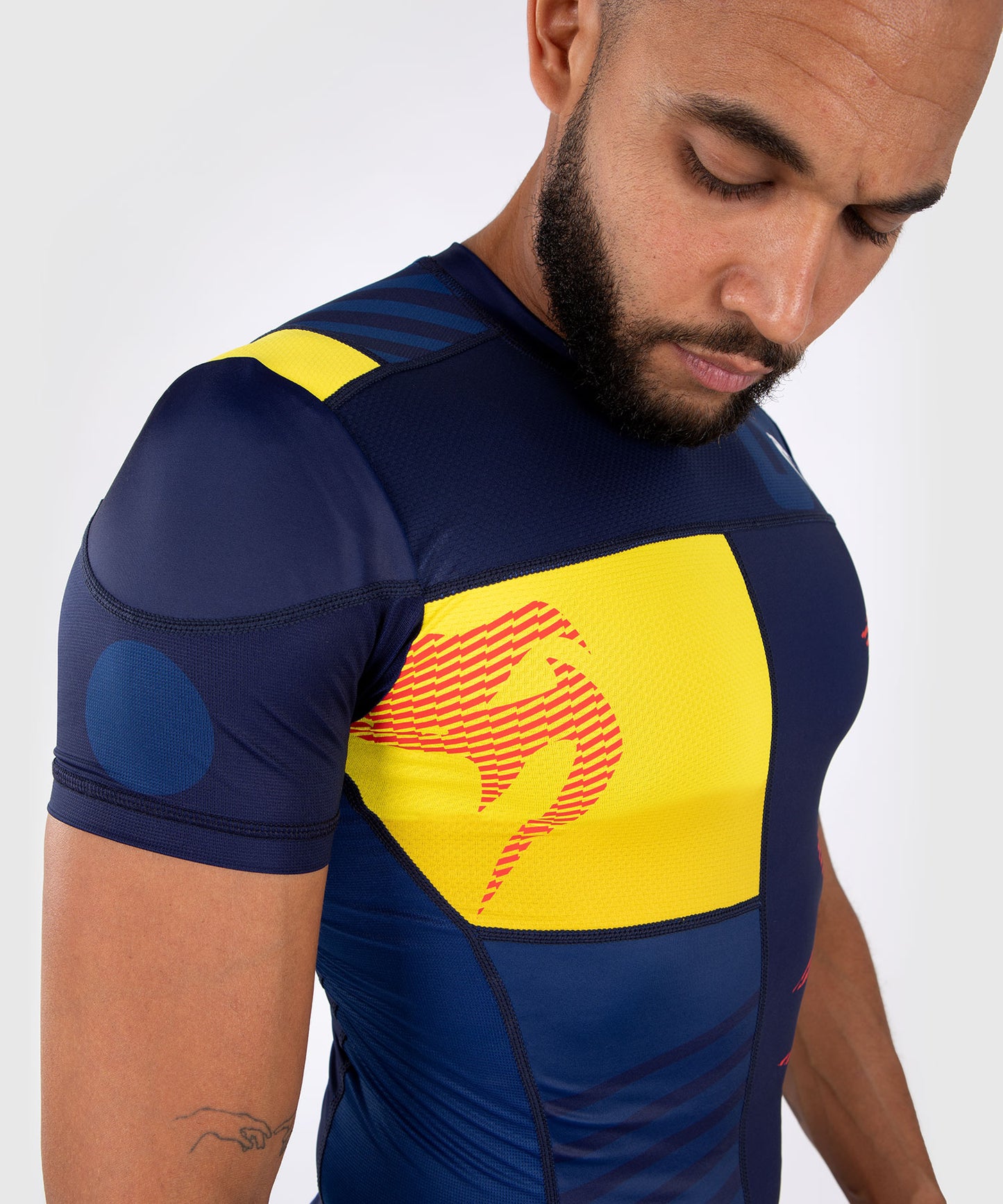 Venum Sport 05 Maglietta a Compressione a Maniche Corte - Blu/Giallo