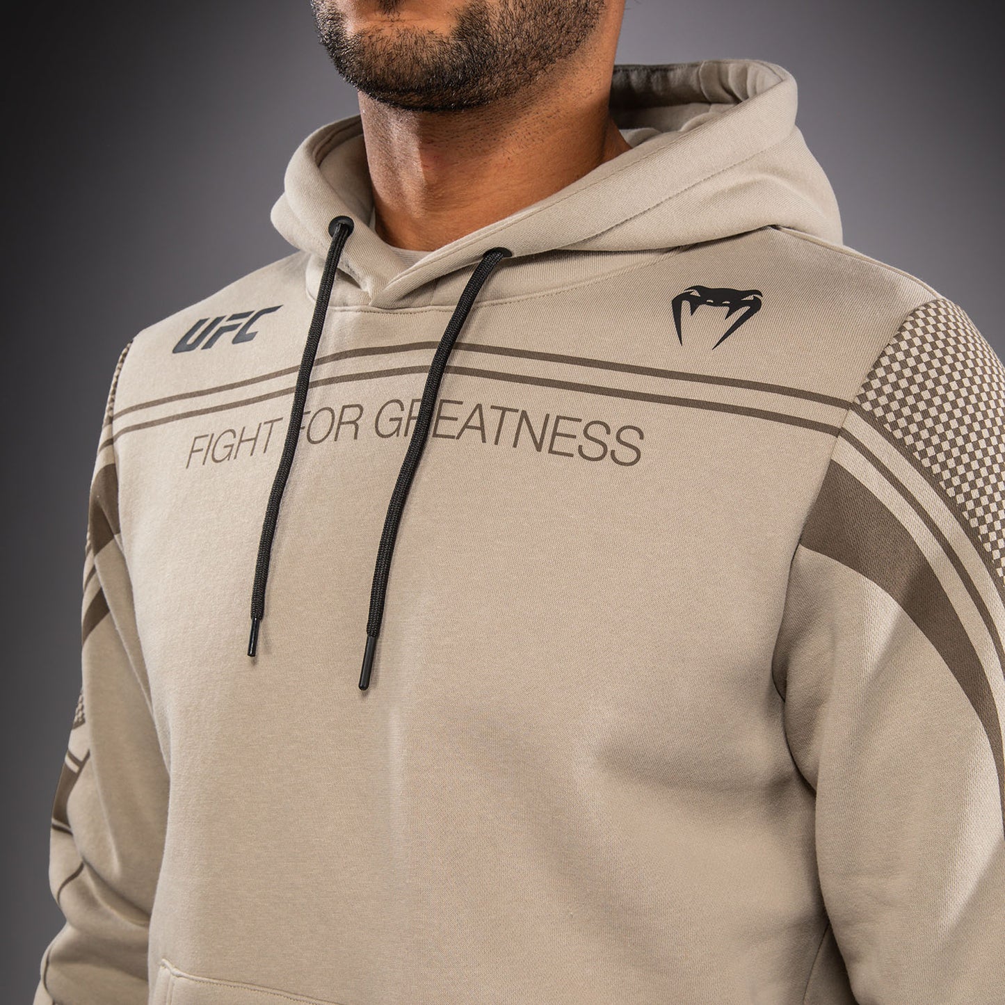 Venum UFC Unity by Venum Authentic Fight Week Felpa con Cappuccio da Uomo - Sabbia