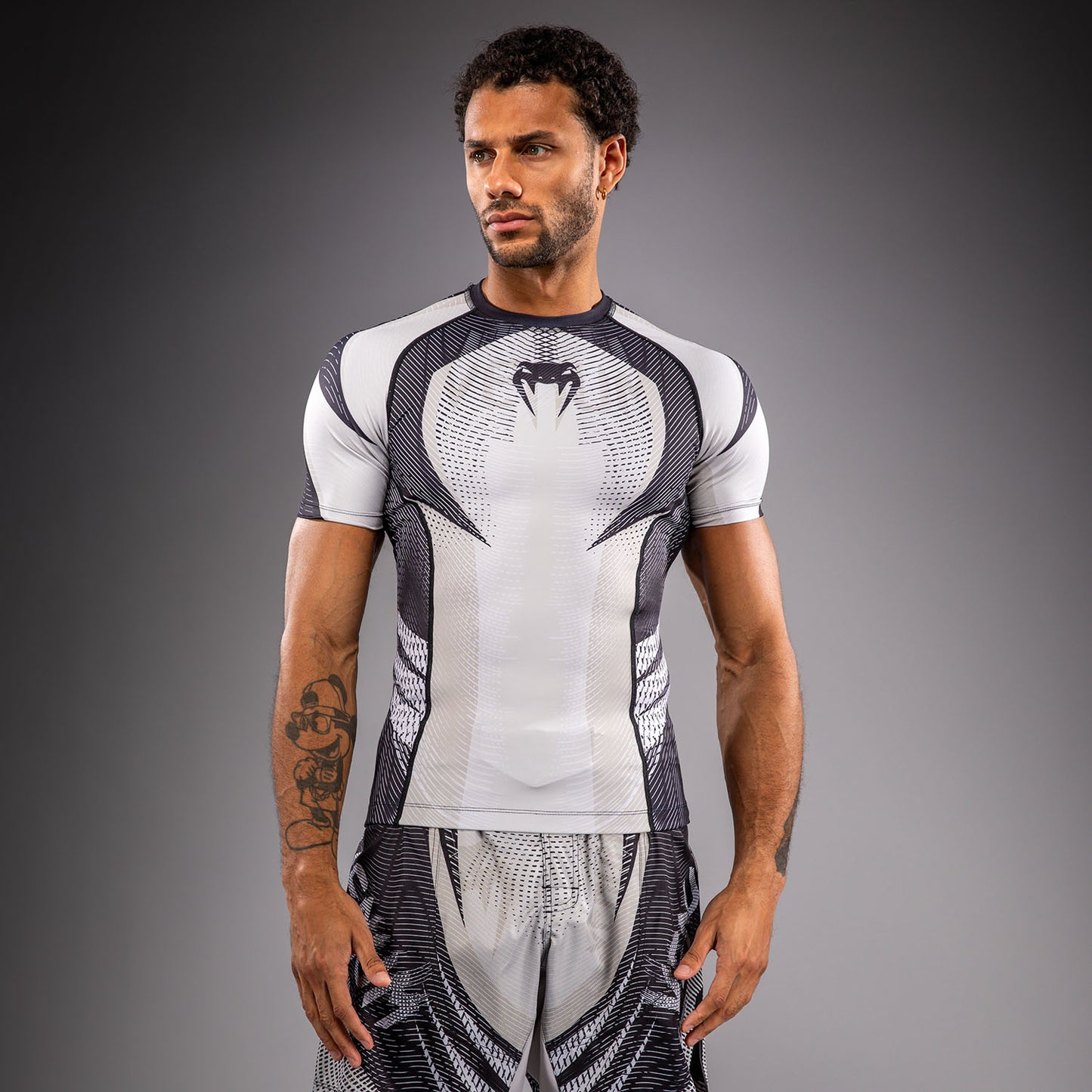 Venum Galactic 3.0 Rashguard a Maniche Corte - Bianco Sporco/Nero