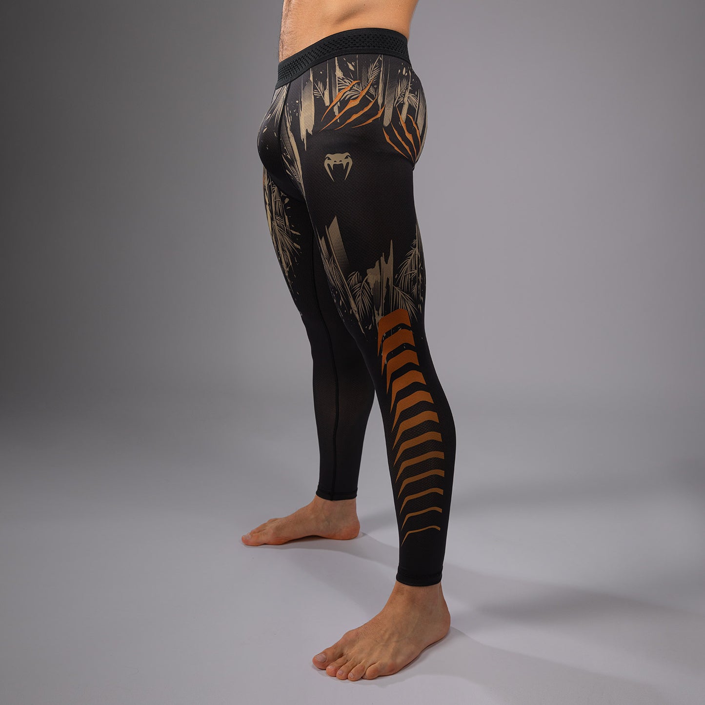 Venum Tiger Pantaloni a compressione Uomo - Nero/Arancione Neon
