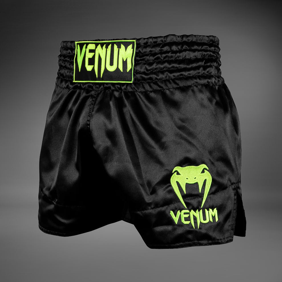 Venum Classic Pantaloncini da Muay Thai - Nero/giallo fluorescente