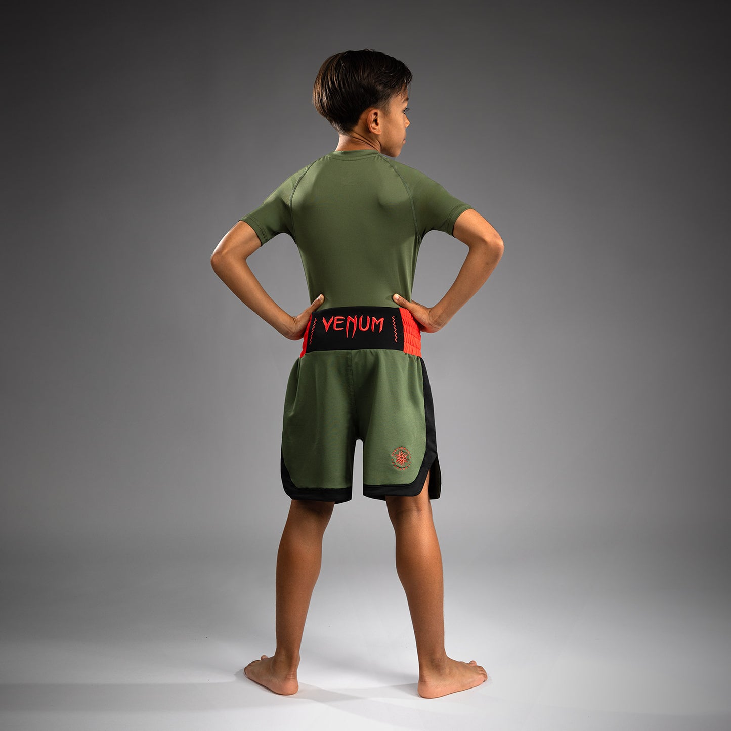 Venum Classic Pantaloni da Boxe per Bambini - Verde Militare/Arancione