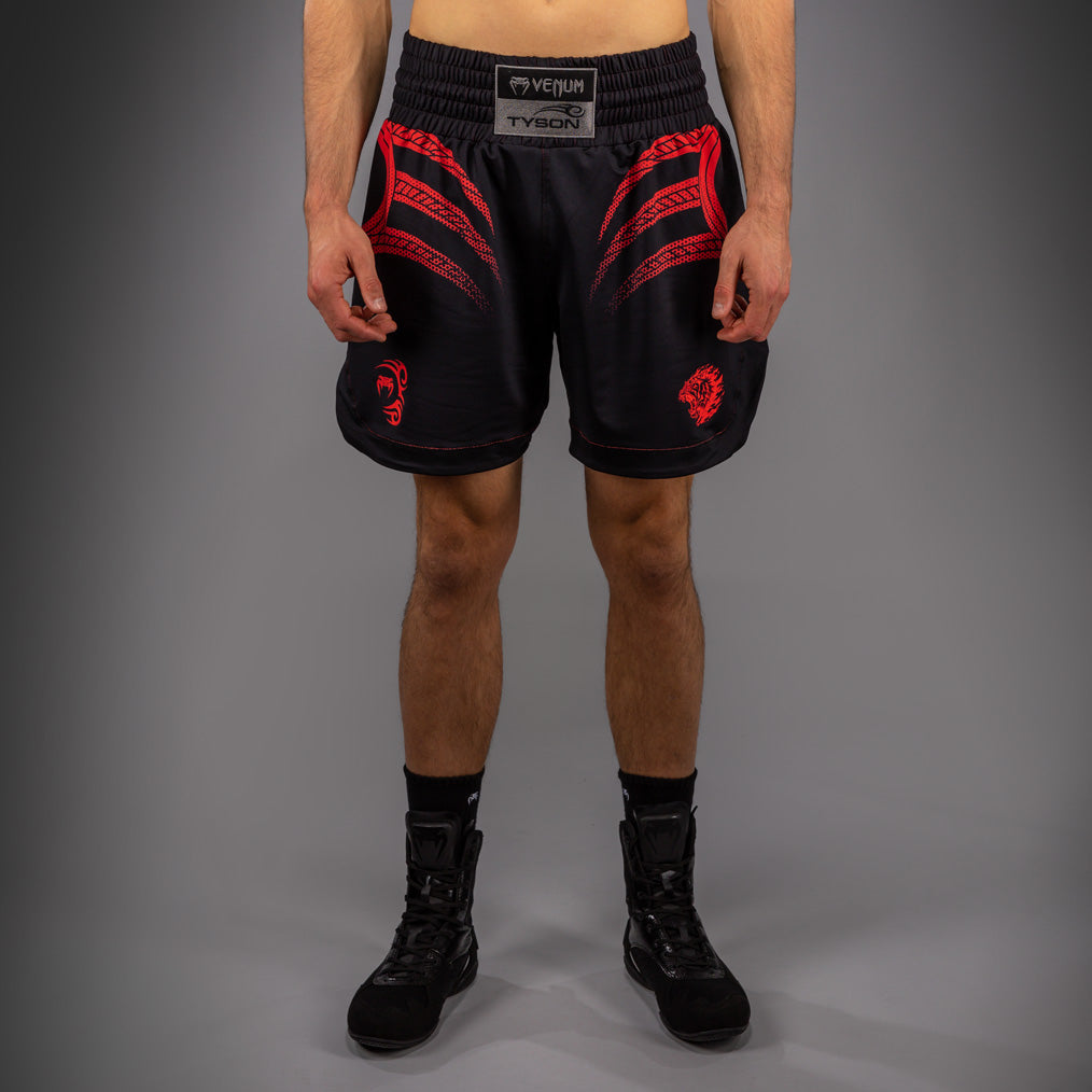 Venum x Mike Tyson Tiger Pantaloncini da Boxe - Nero Profondo/Rosso Intenso