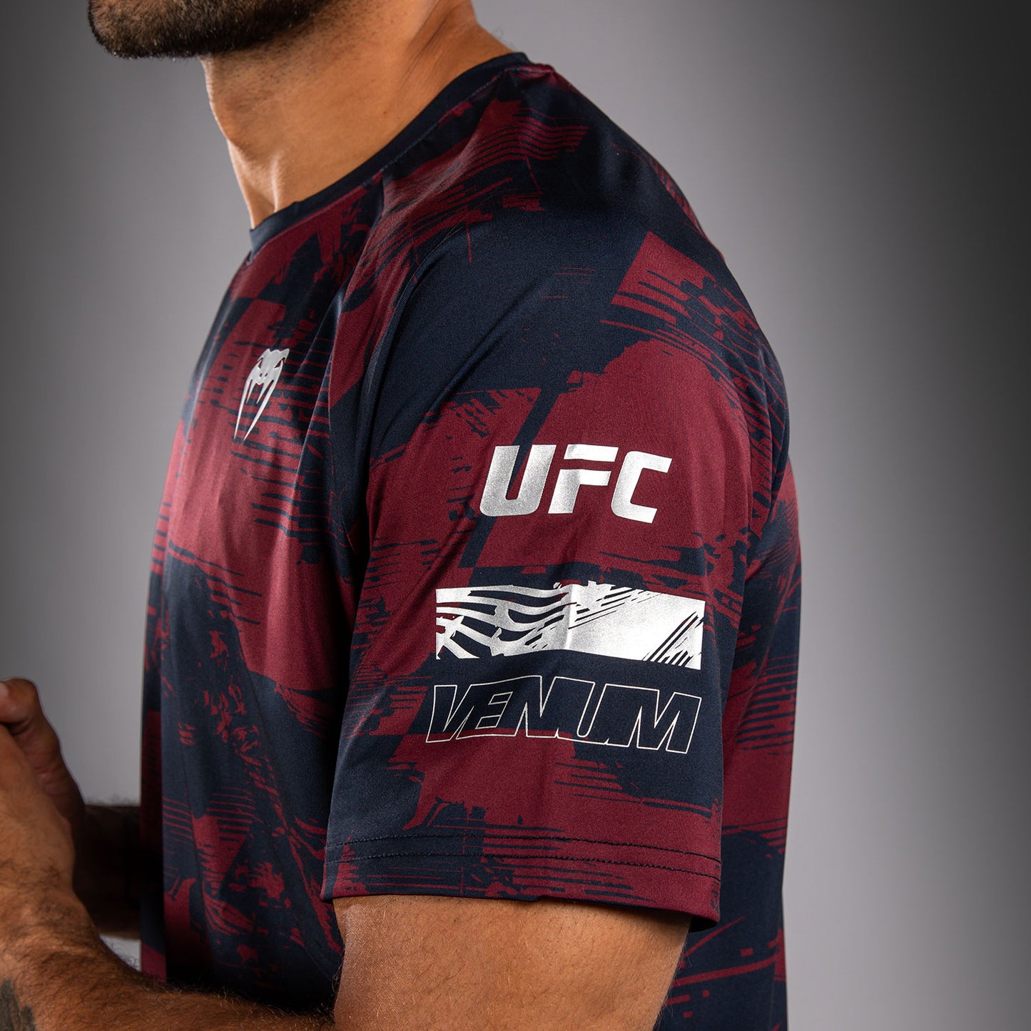 UFC Zenith by Venum Authentic Fight Week T-shirt maniche corte Performance Uomo - Blu navy/Bordeaux/Argento