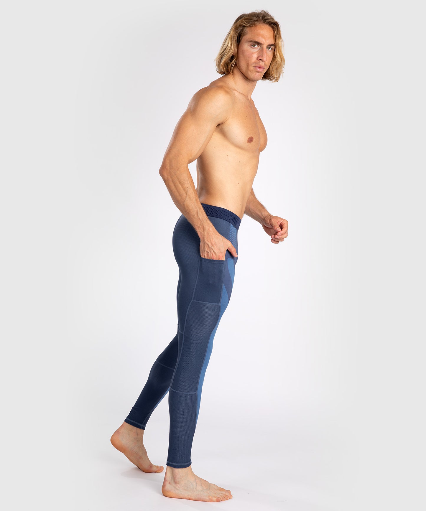 Venum Attack Pantaloni a Compressione da Uomo - Blu Navy