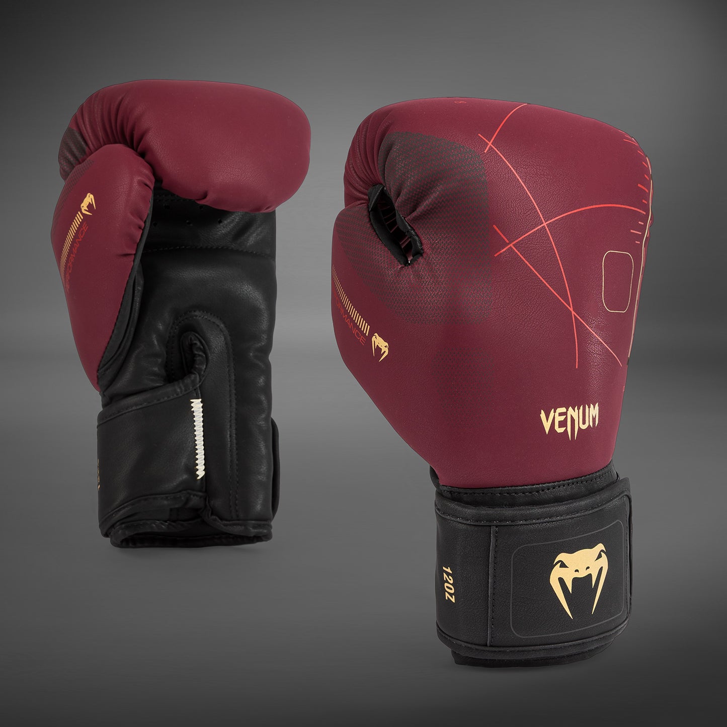 Venum Tactical XT Guantoni da boxe - Nero/Borgogna/Oro