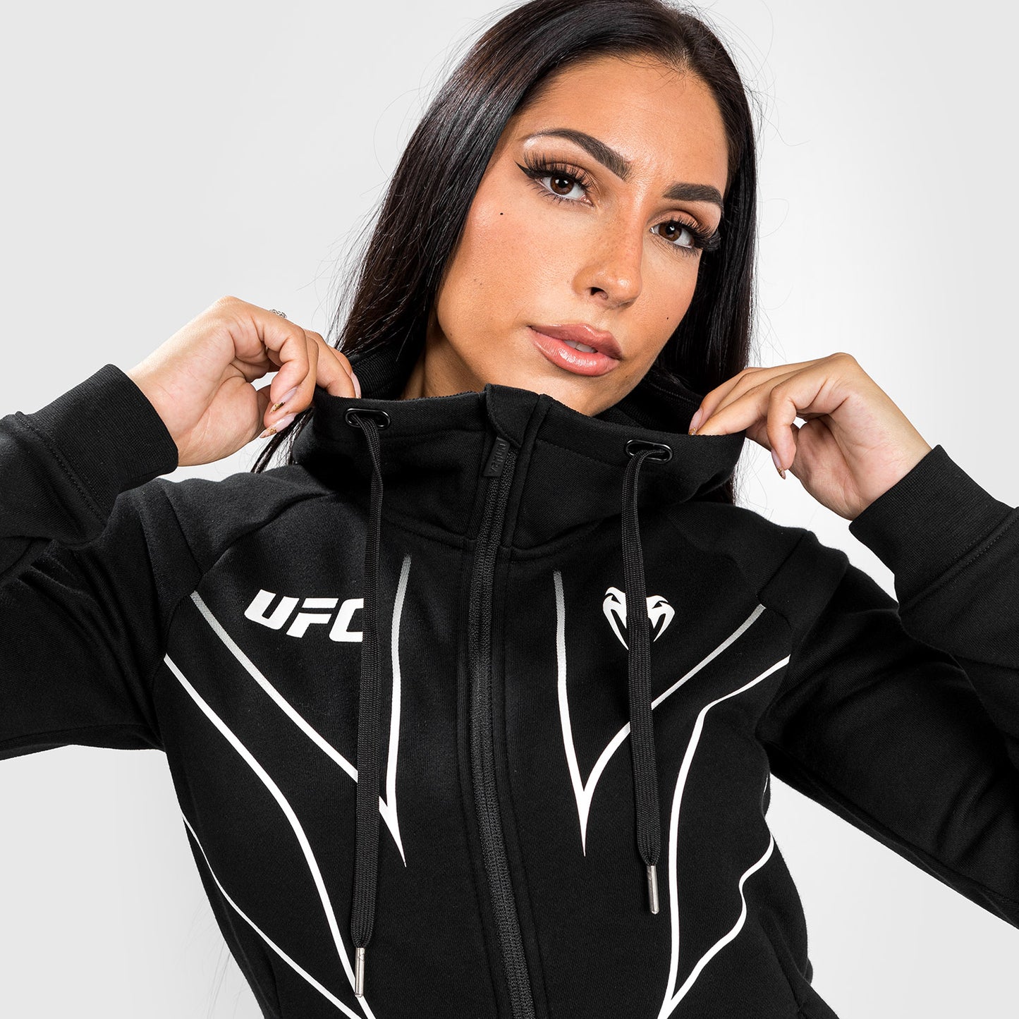 UFC Venum Fight Night 2.0 Replica Felpa con cappuccio a zip da donna - Nero