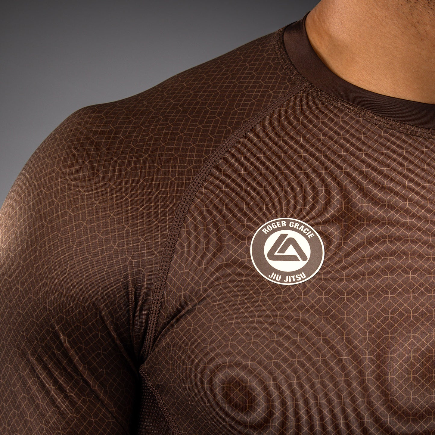 Venum x Roger Gracie Academy Rashguard a Maniche Corte - Marrone Scuro