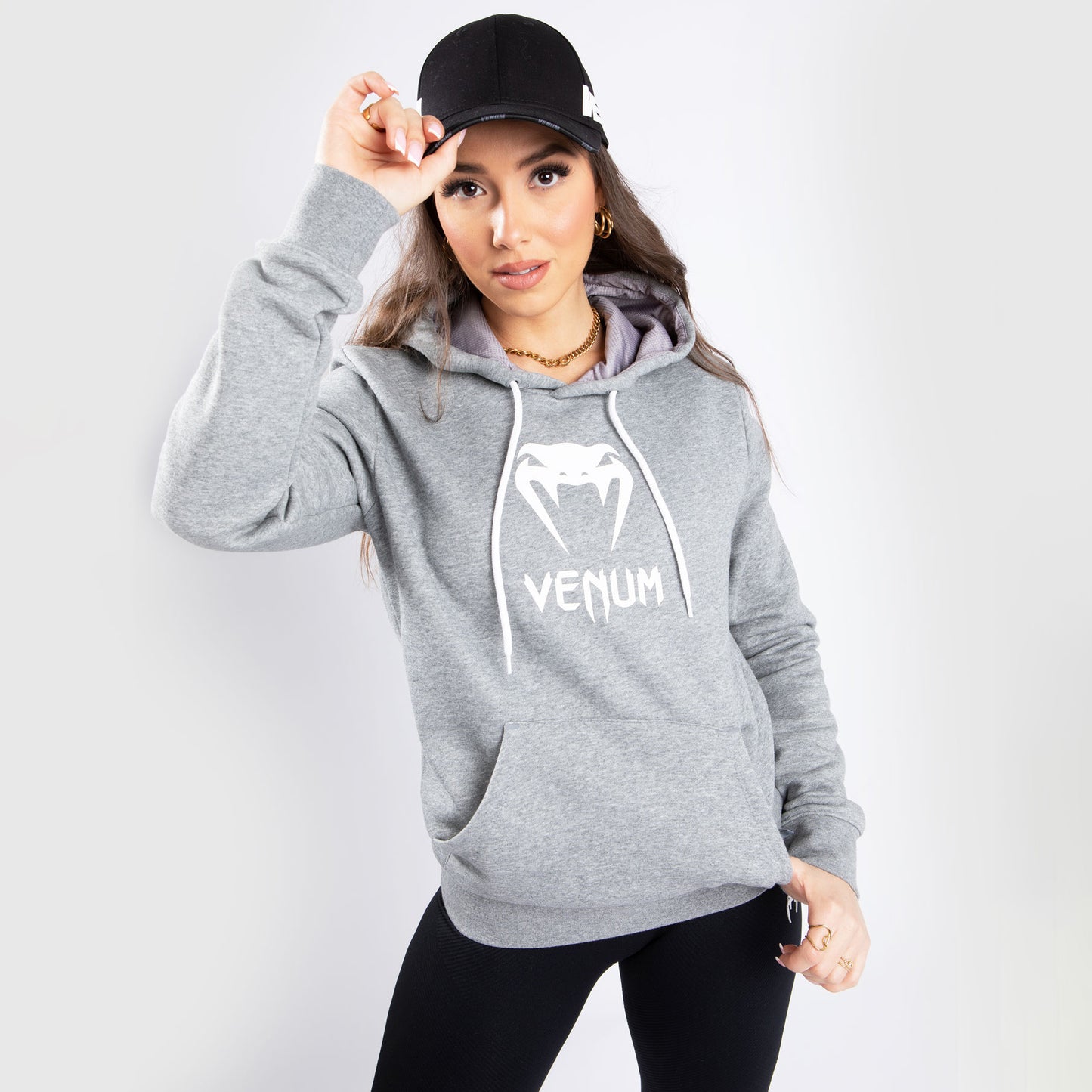 Felpa con cappuccio Venum Classic  - Donna - Grigio mélange chiaro