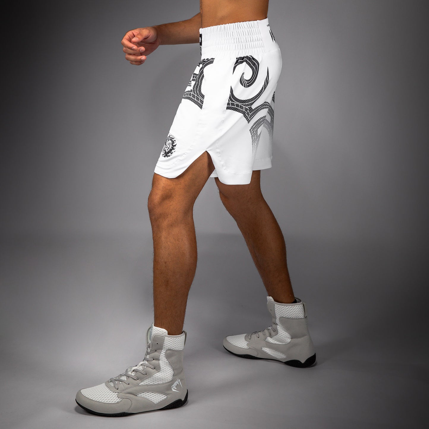 Venum x Mike Tyson Tiger Pantaloncini da boxe - Bianco ottico/Nero profondo