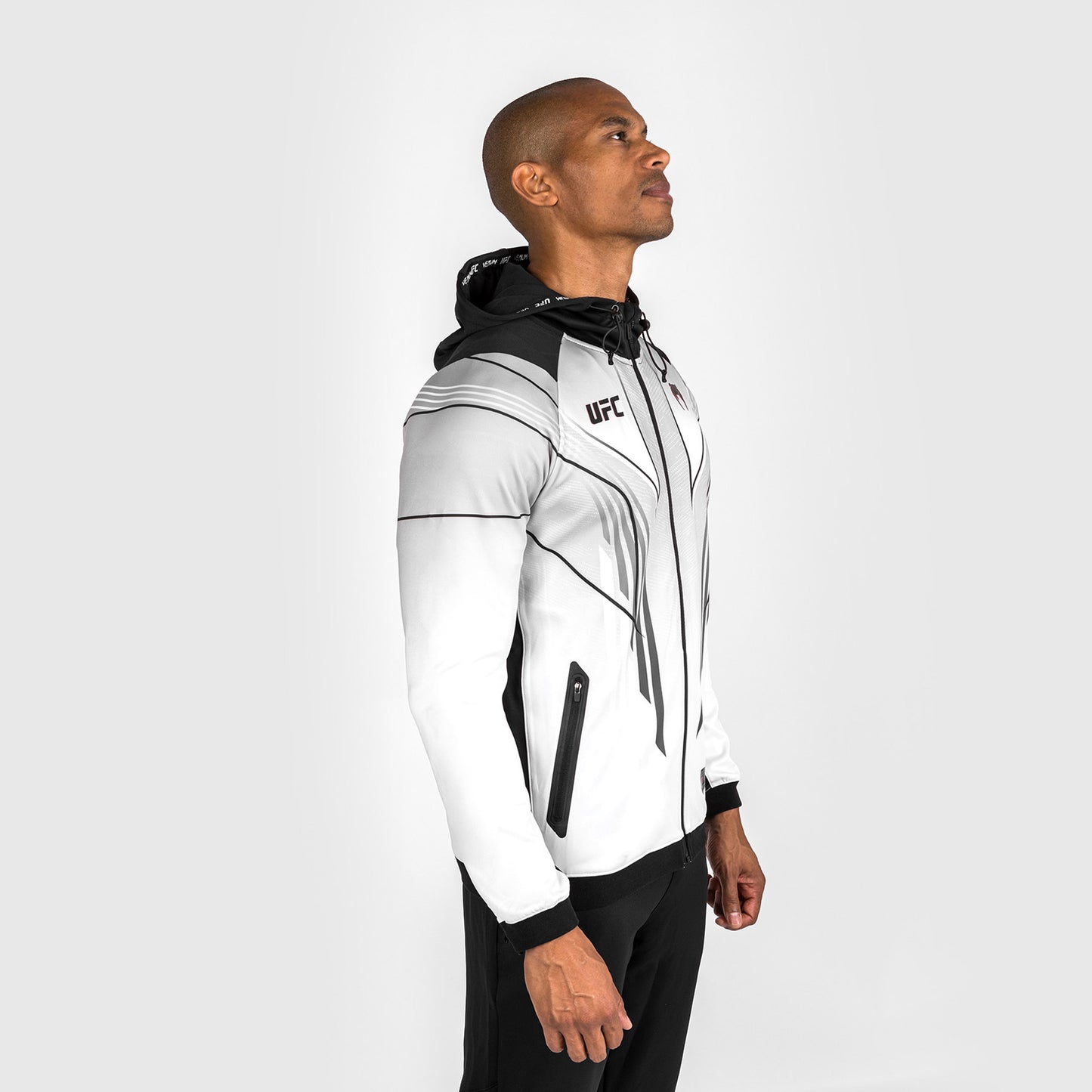 Felpa con cappuccio UFC Venum personalizzata Authentic Fight Night 2.0 Uomo - Bianco