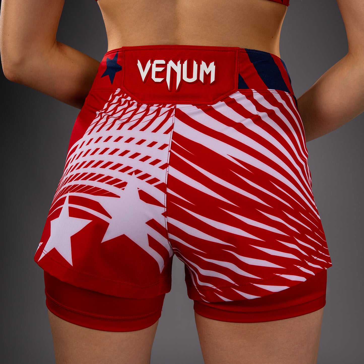 Official UFC Freedom 250 by Venum Authentic Fight Night Pantaloncini da combattimento da donna - Rosso