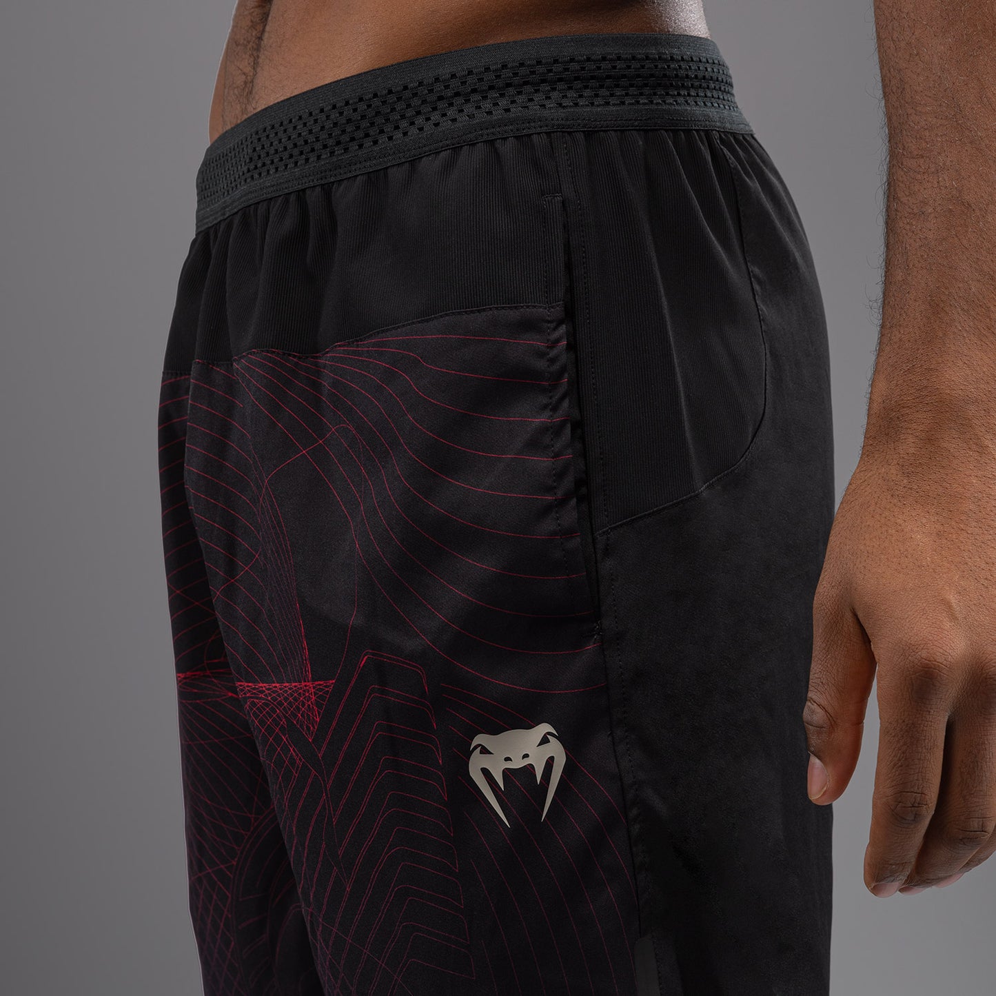 Venum G-Fit Air Pantaloni da Allenamento Uomo - Nero Profondo/Rosso Fuoco