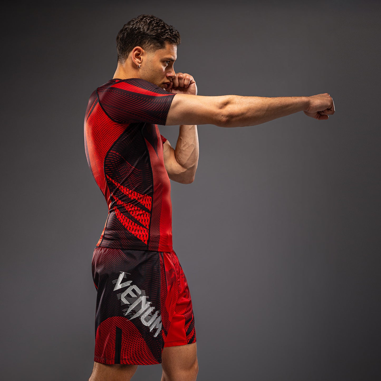 Venum Galactic 3.0 Rashguard a Maniche Corte - Rosso/Argento