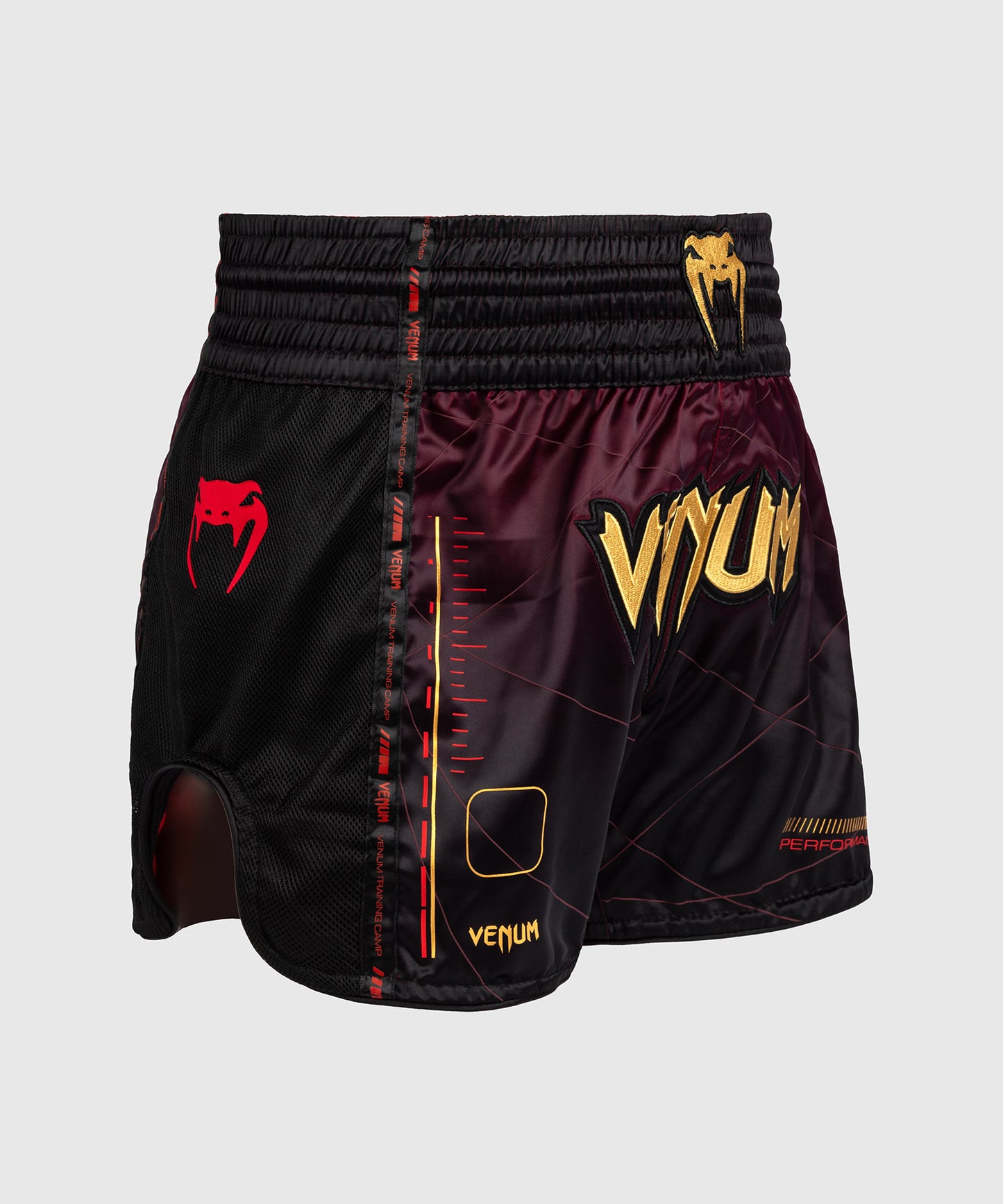 Venum Tactical XT  Pantaloncini da Muay Thai - Nero/Bordolese/Oro