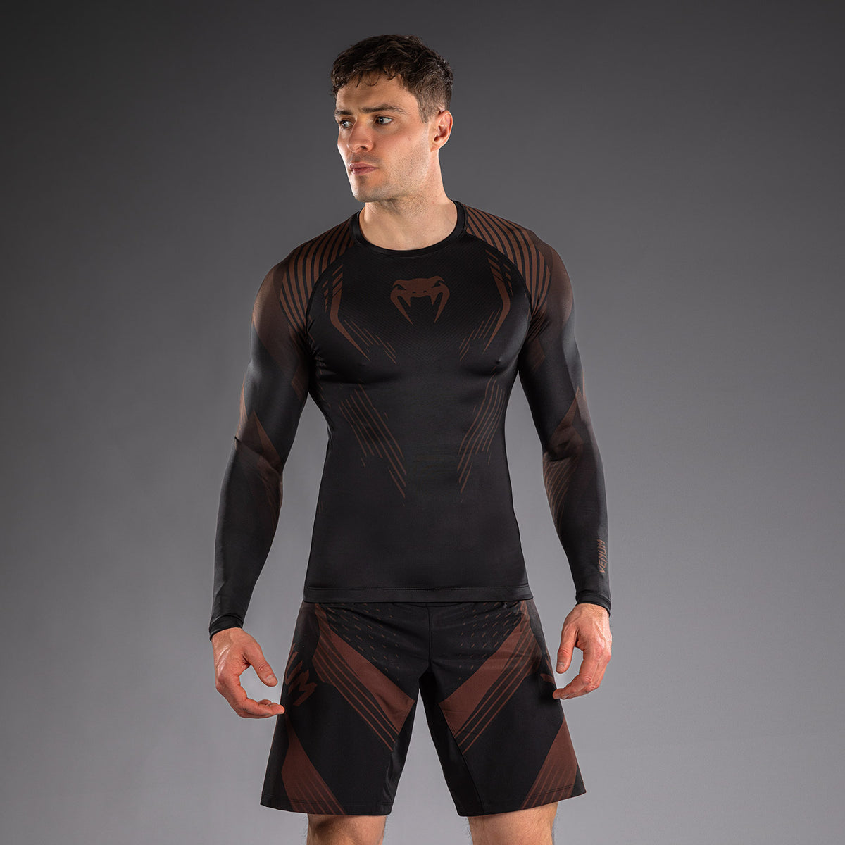 Venum No-Gi 6.0 Rashguard a Maniche Lunghe - Nero/Marrone