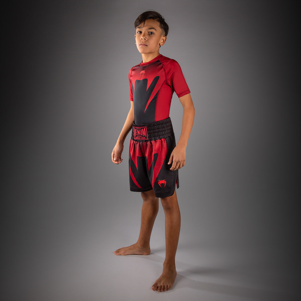 Venum Attack Pantaloncini da Boxe per Bambini - Nero/Rosso