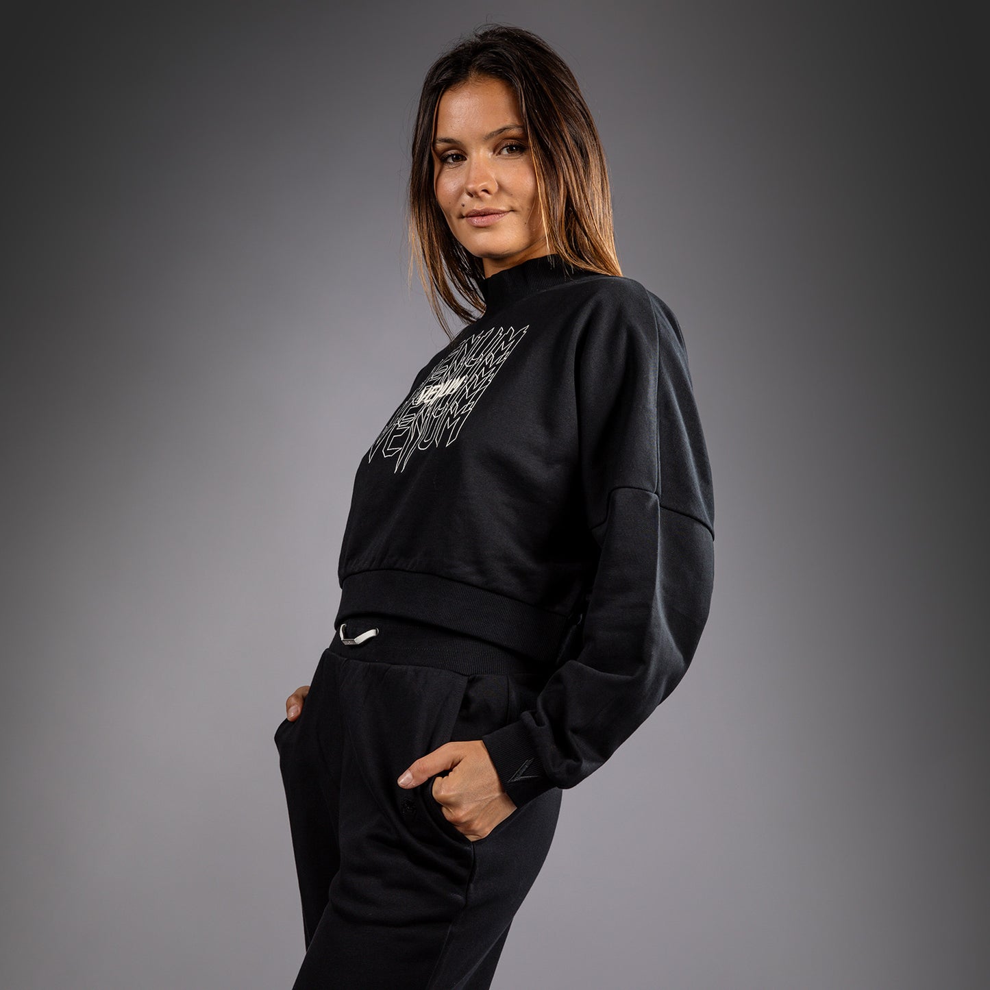 Venum Pulse Felpa Cropped da Donna - Nero/Bianco