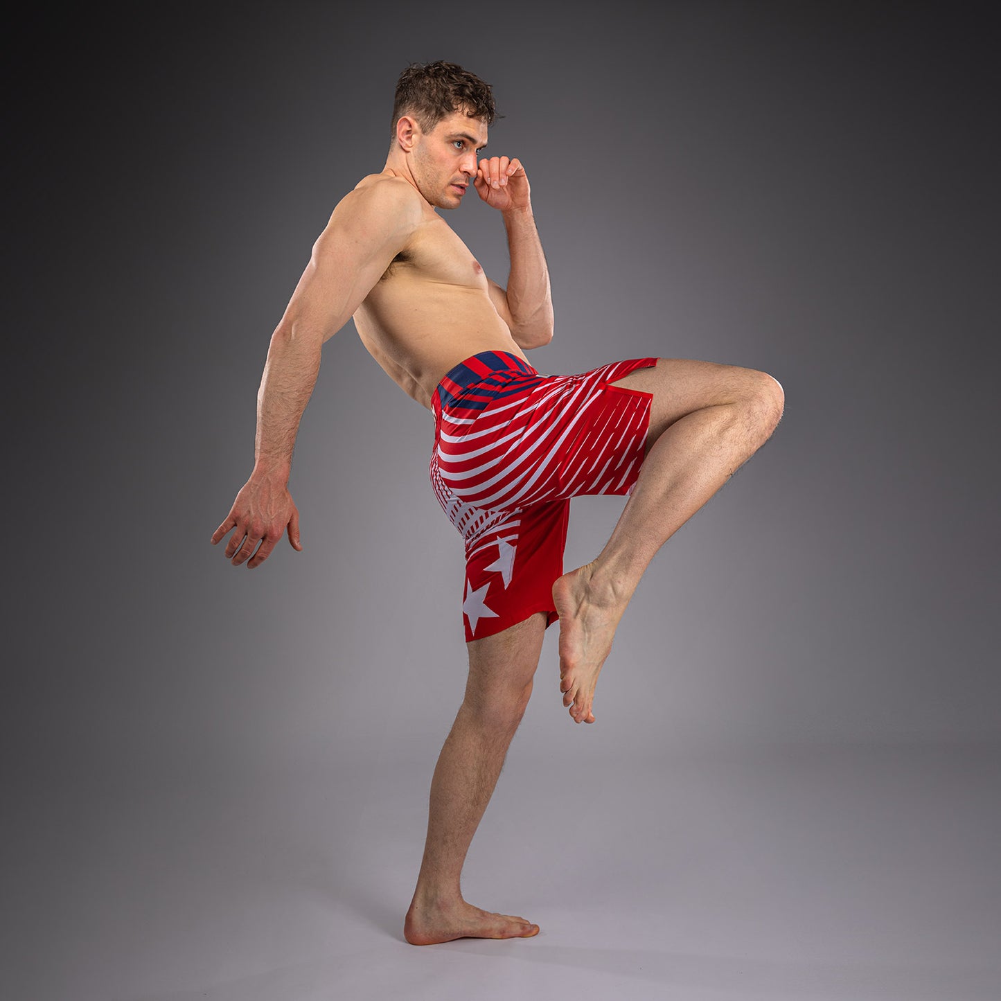 Official UFC Freedom 250 by Venum Personalizzato Authentic Fight Night Pantaloncini da combattimento taglio lungo da uomo - Rosso
