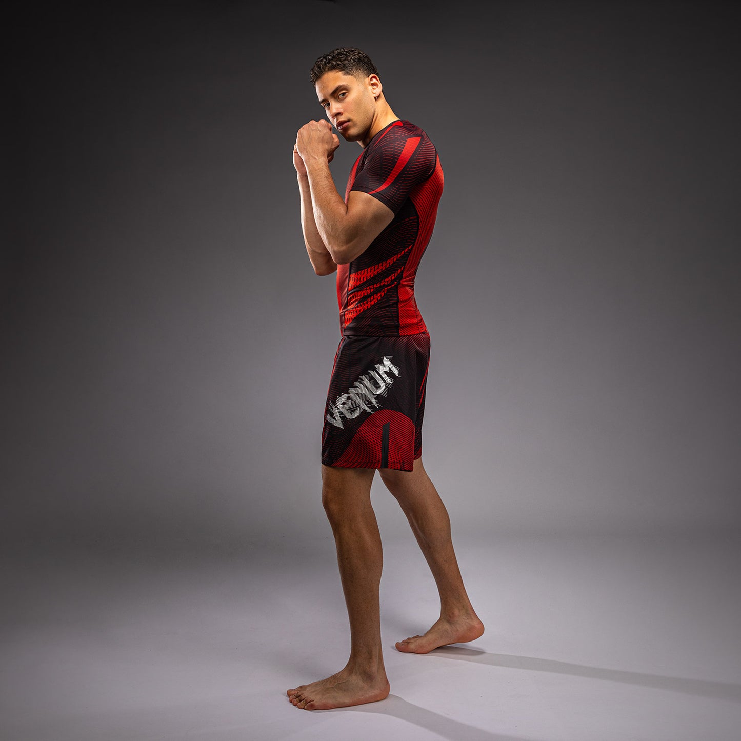 Venum Galactic 3.0 Rashguard a Maniche Corte - Rosso/Argento
