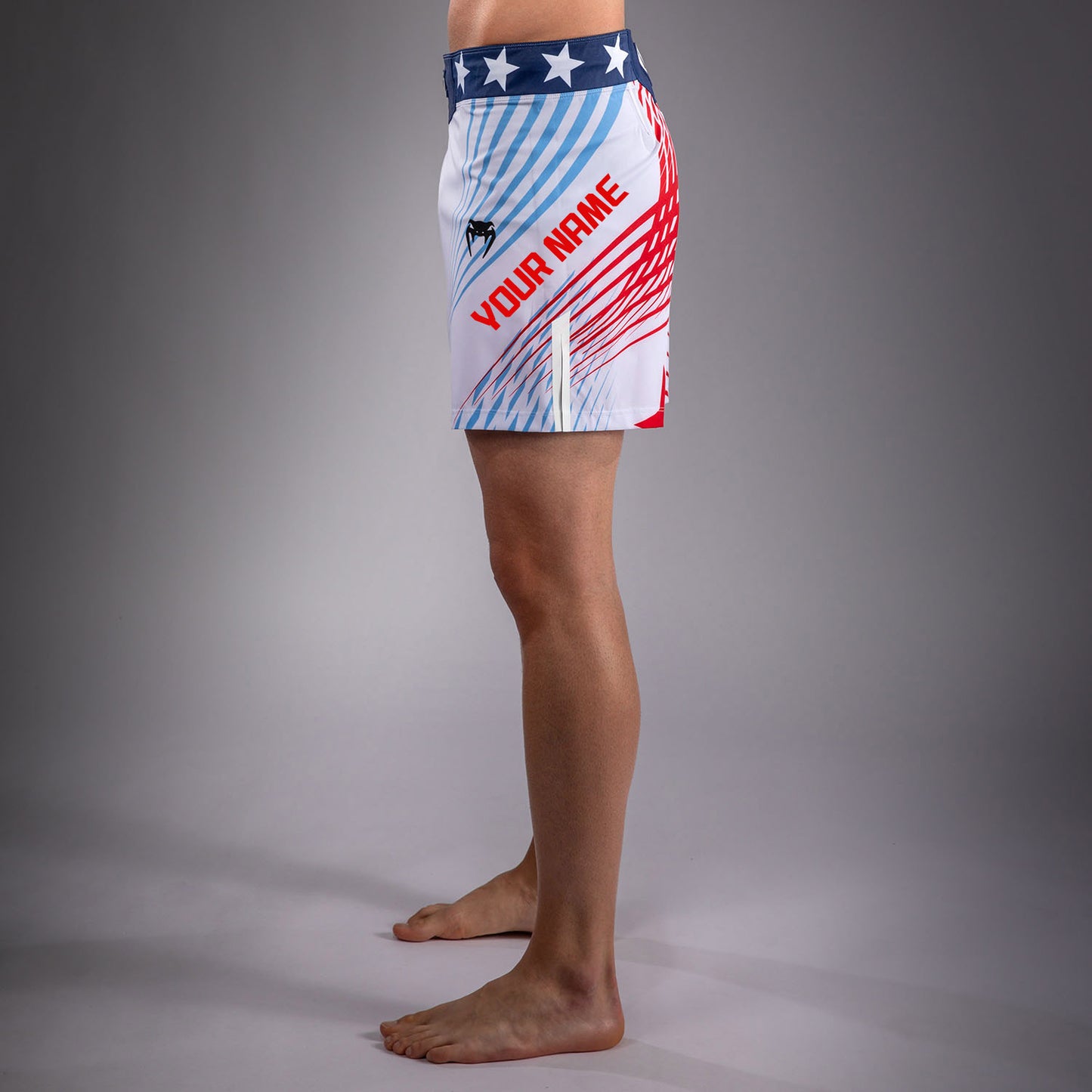 Official UFC Freedom 250 by Venum Personalizzato Authentic Fight Night Pantaloncini da combattimento taglio corto da uomo - Bianco