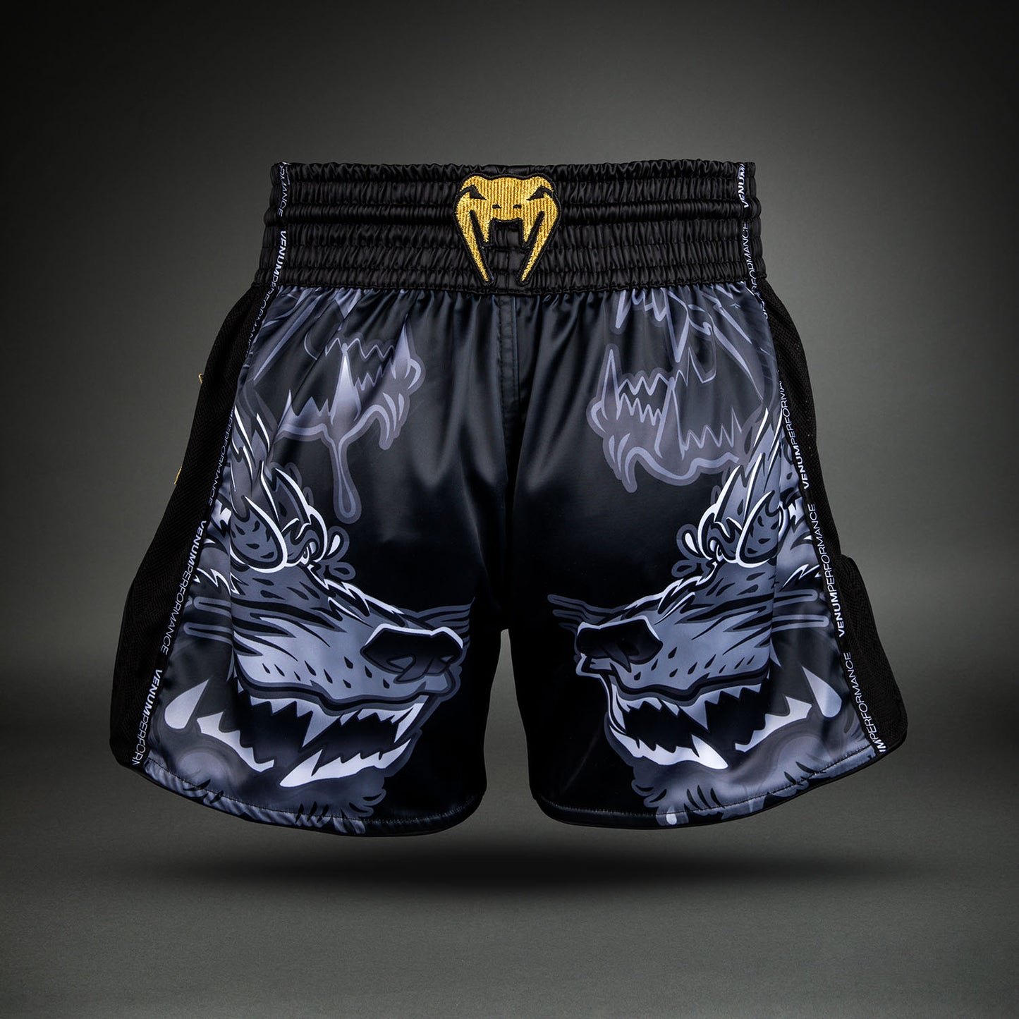 Venum Wolf Atak Pantaloncini Muay Thaï – Nero/Grigio