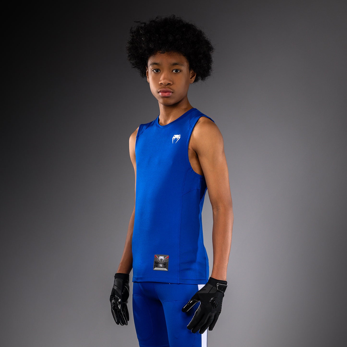 Venum Elite Football Maglietta a Compressione Senza Maniche Da Calcio per Bambini - Blu Reale