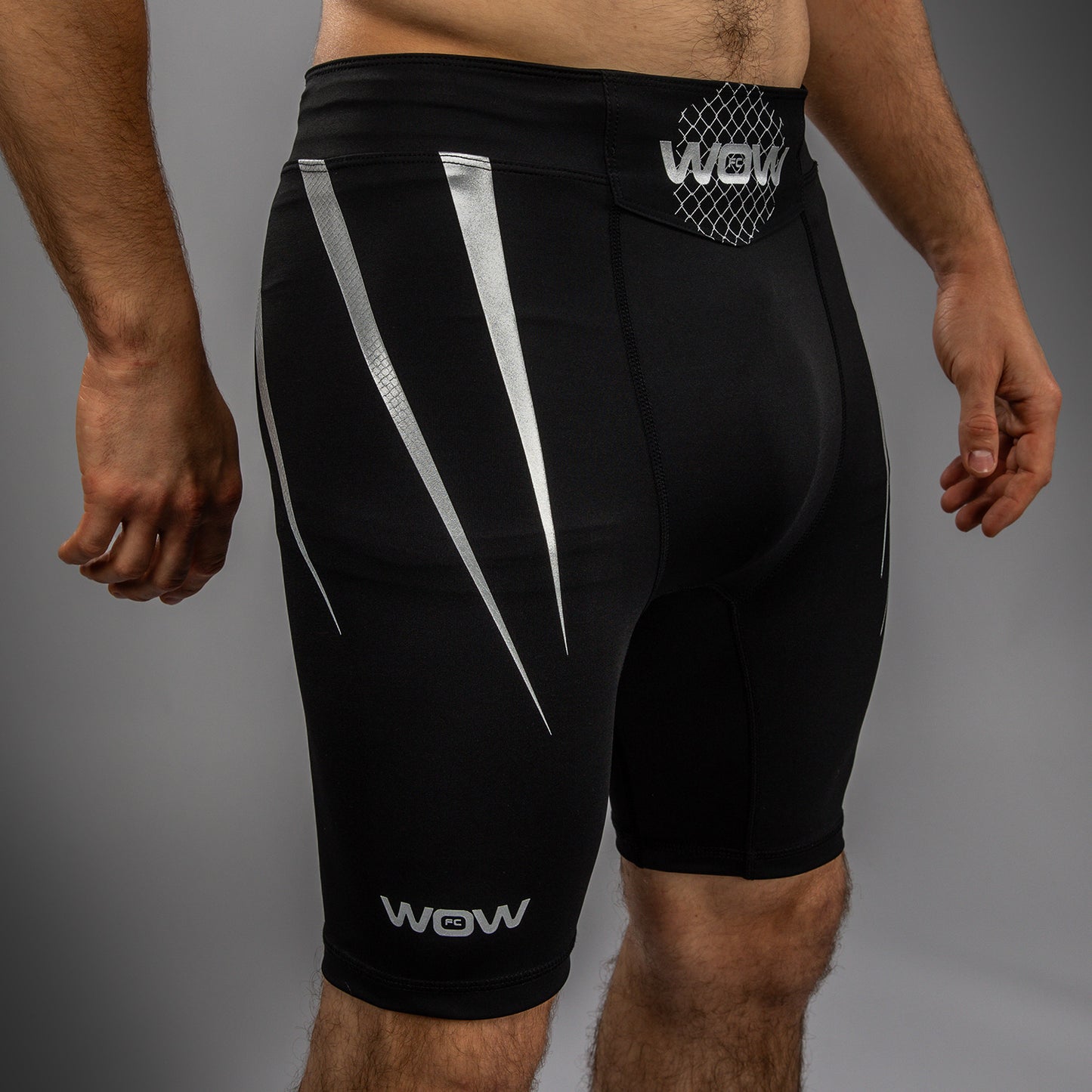 Venum x WOW FC Pantaloni Vale Tudo da Uomo - Nero/ Grigio Argento