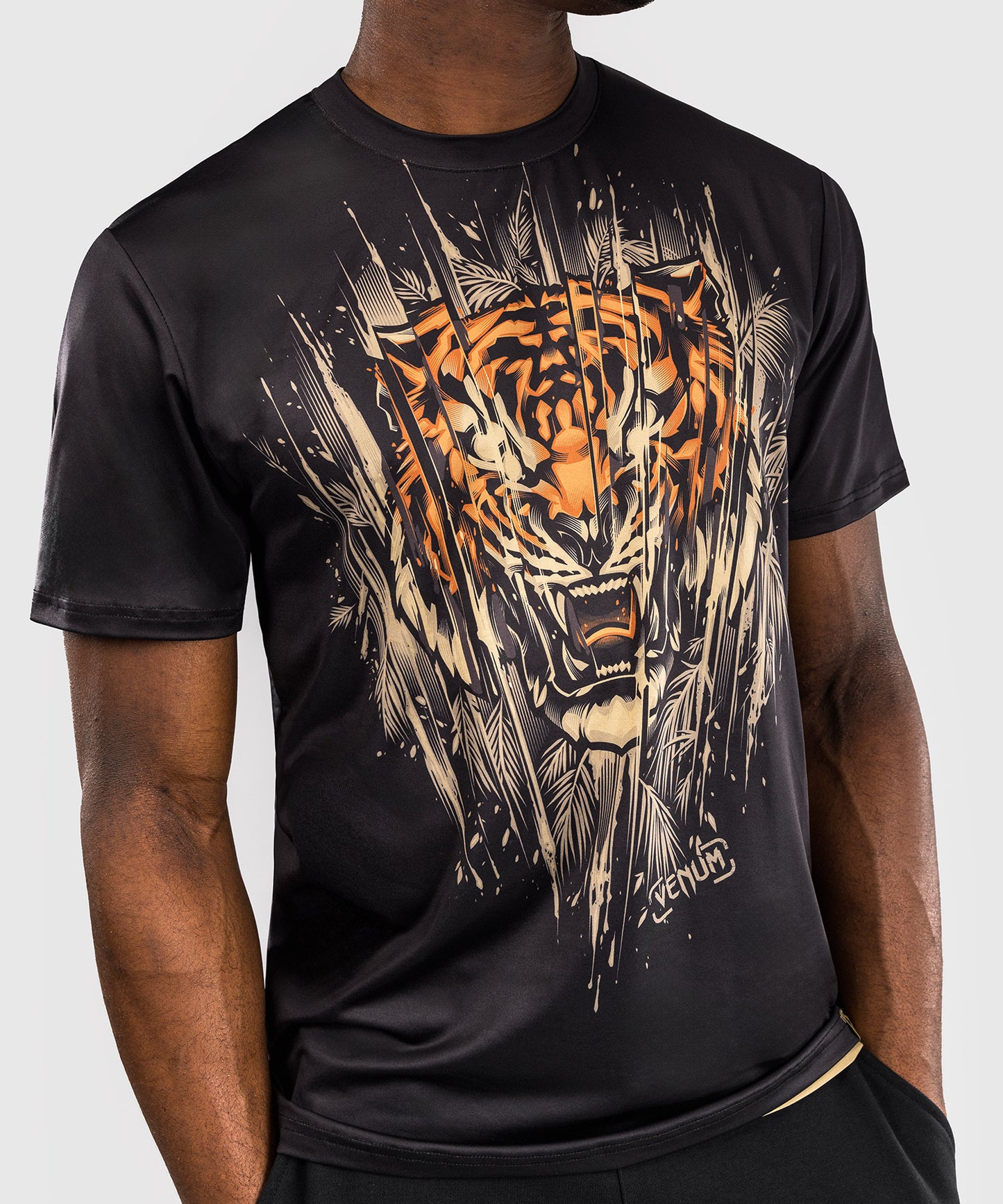 Venum Tiger Maglietta Uomo Dry-Tech - Nero/Arancione Neon