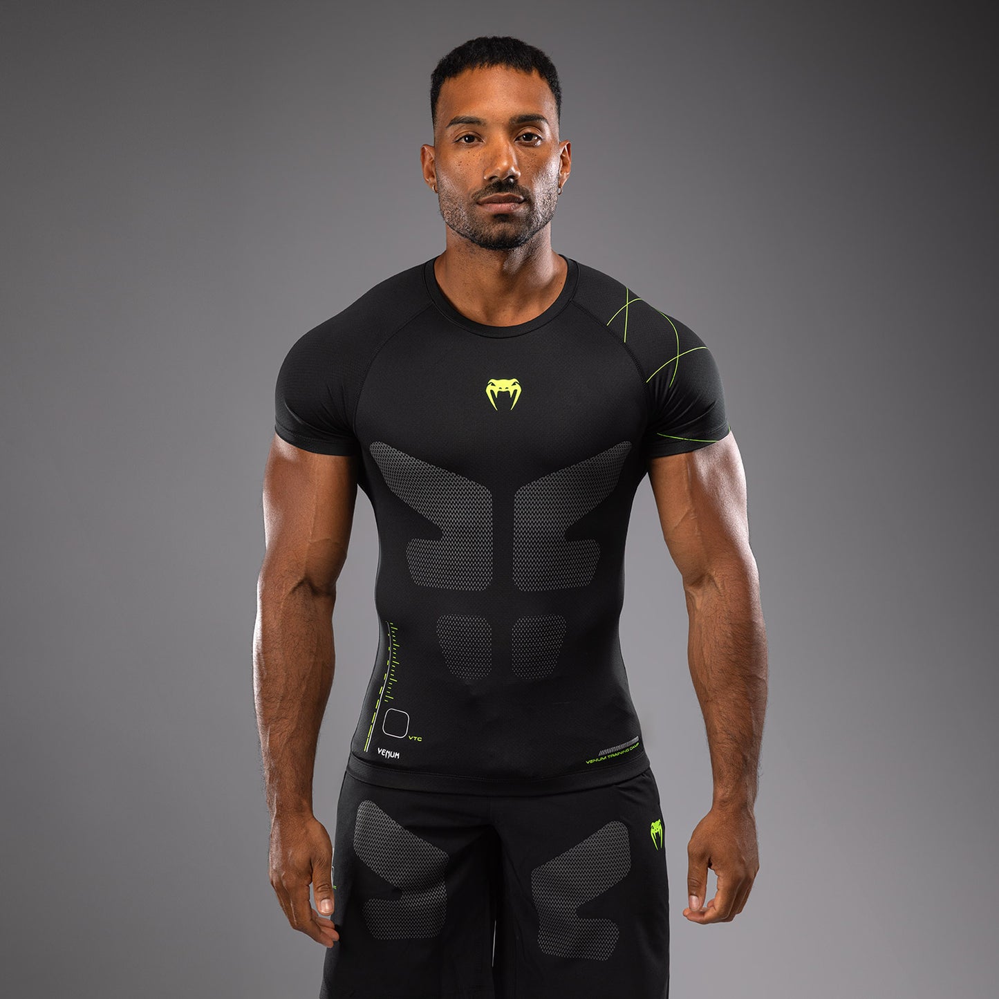 Venum Training Camp 4.0 Rashguard a maniche corte - Nero/Neon Green