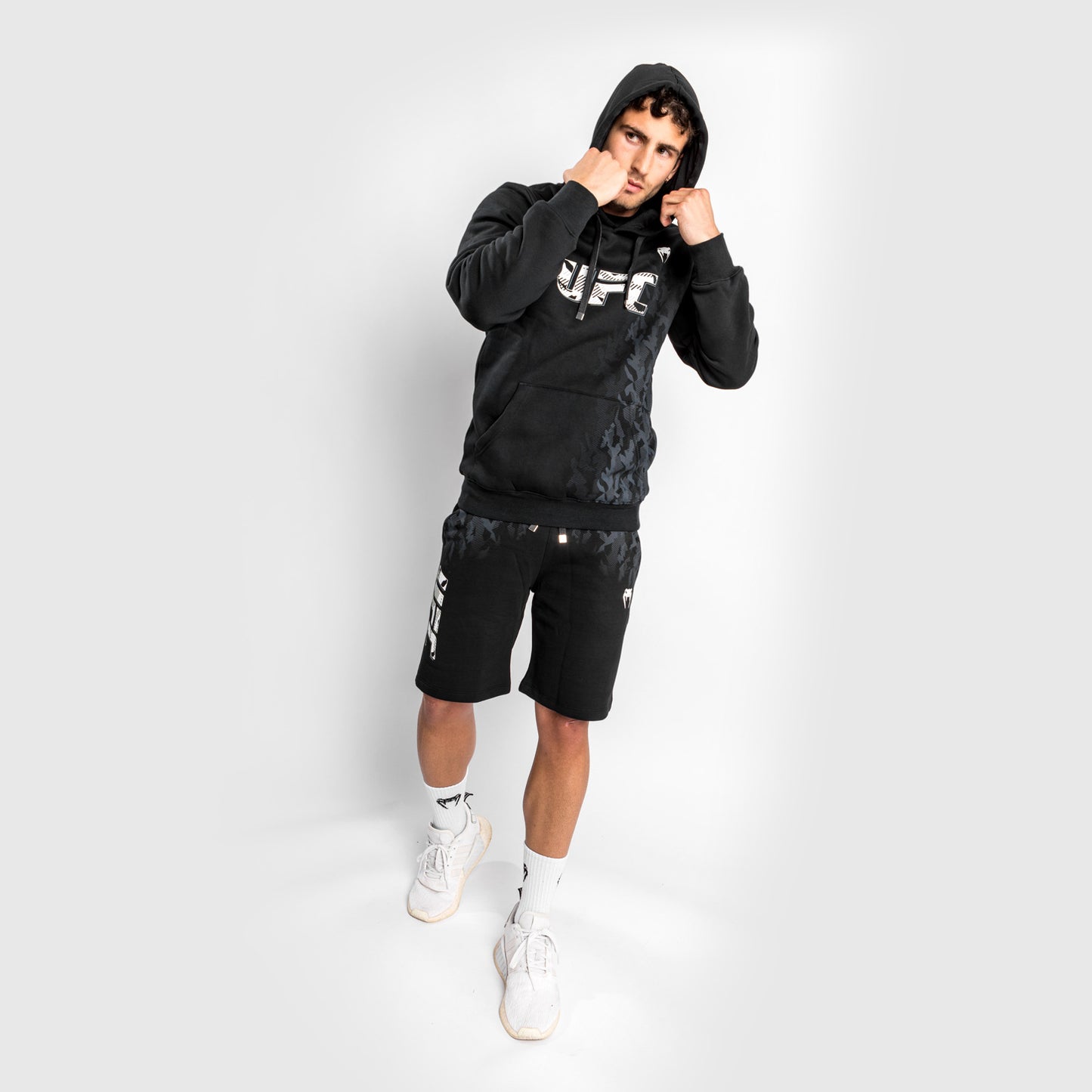 Felpa Con Cappuccio Uomo UFC Venum Authentic Fight Week - Nero