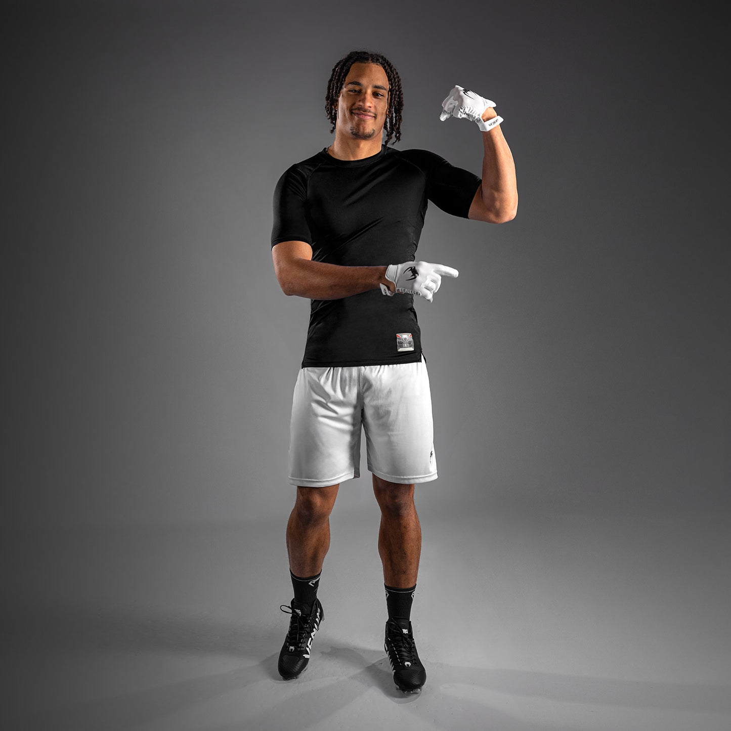 Venum Lineup Maglietta a Compressione a Maniche Corte - Nero/Bianco