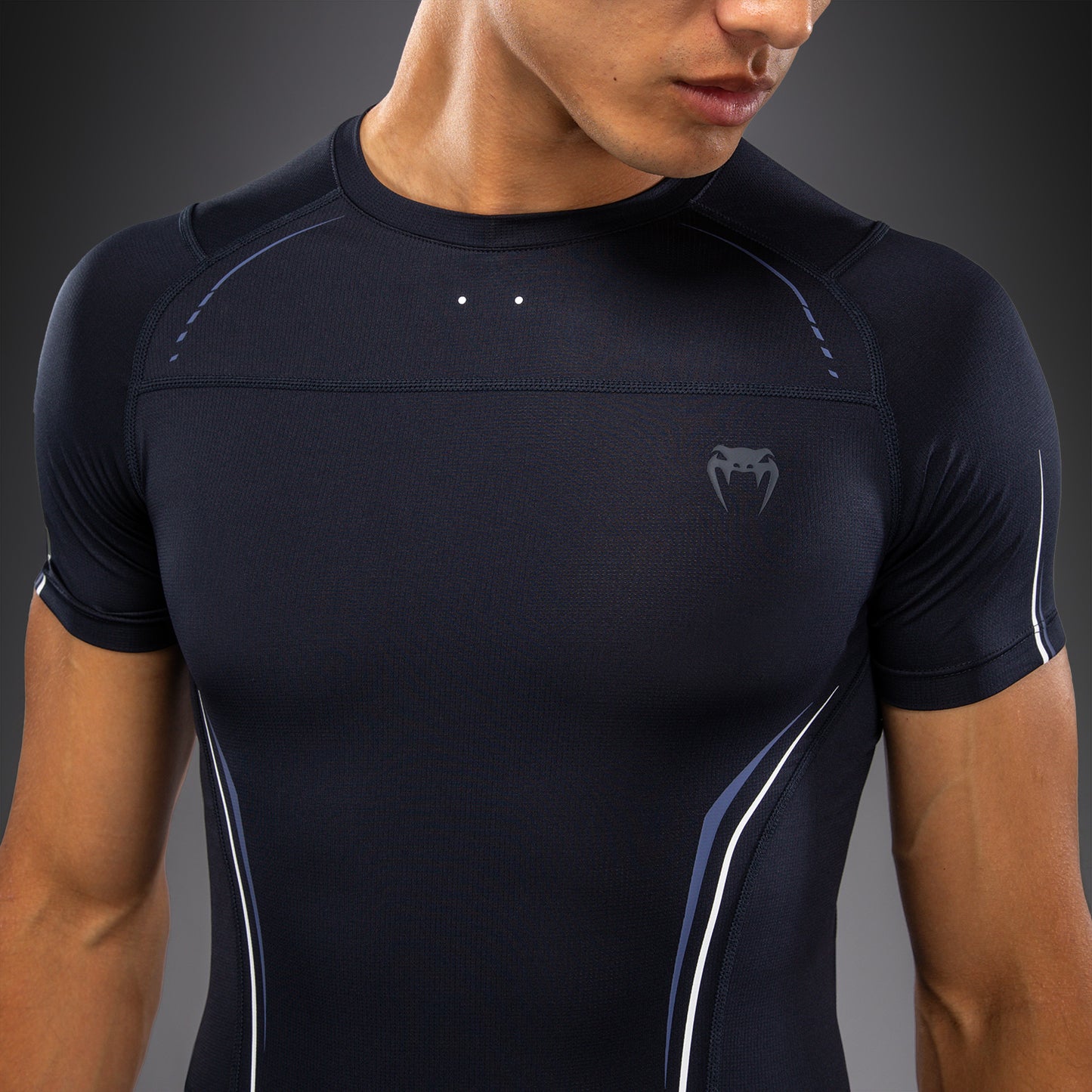Venum G-Core Rashguard a Maniche Corte - Blu Navy/Bianco