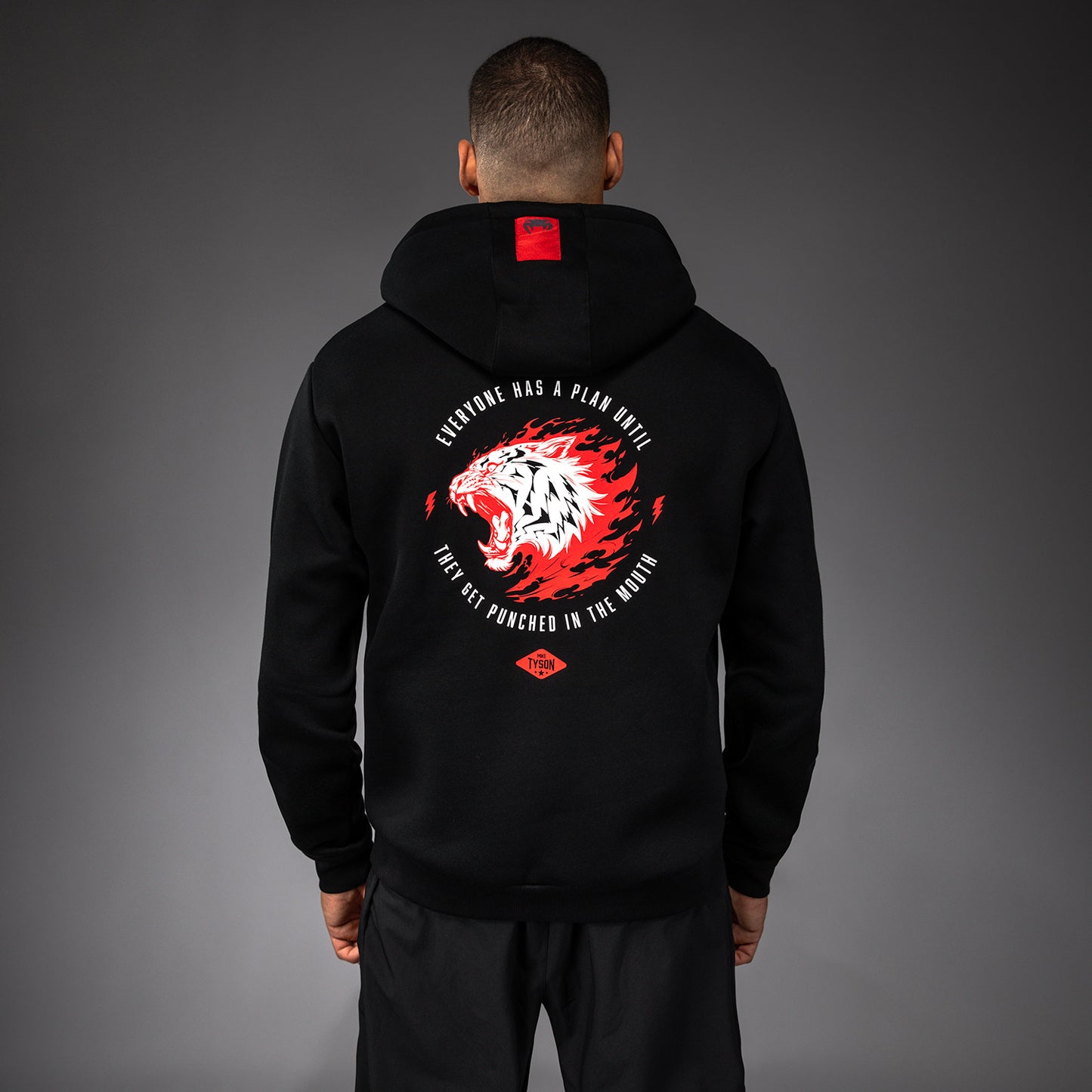 Venum x Mike Tyson Felpa con cappuccio - Nero profondo/Rosso intenso