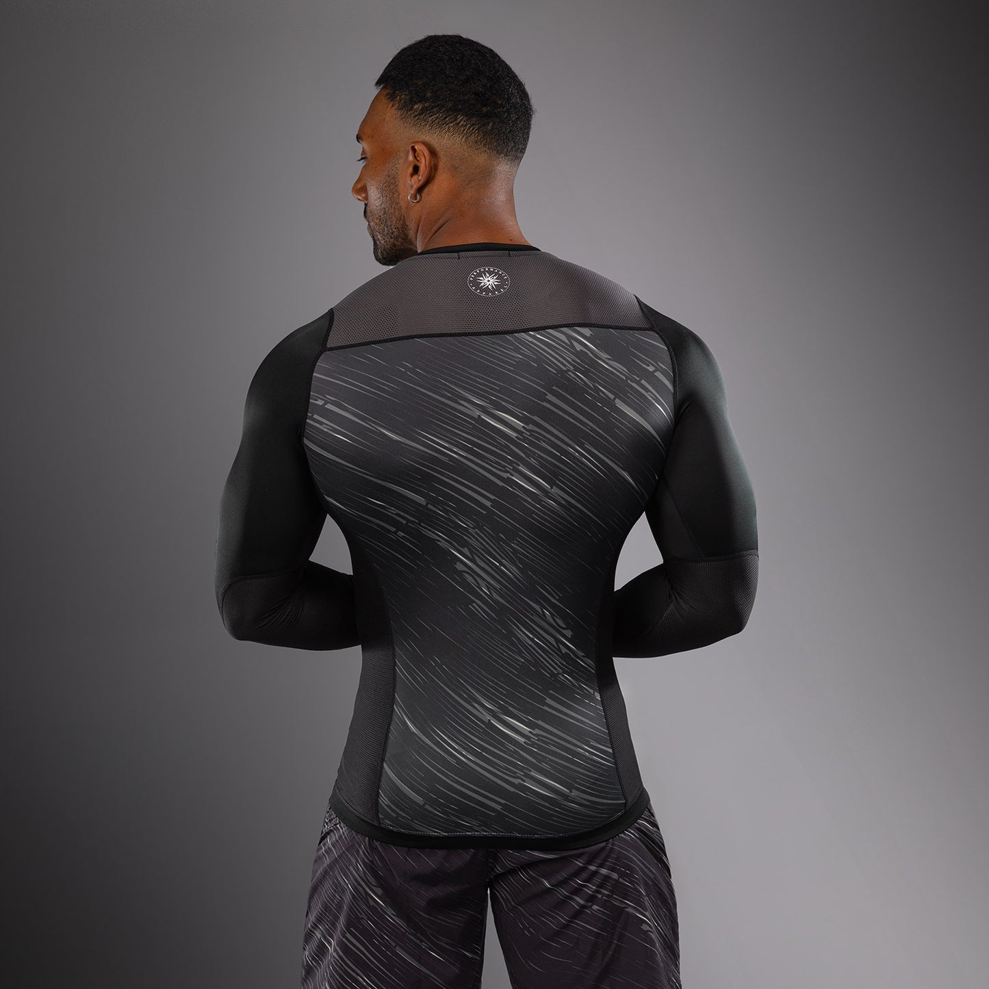Venum Rapid Rashguard a Maniche Lunghe - Nero/Grigio Tempesta