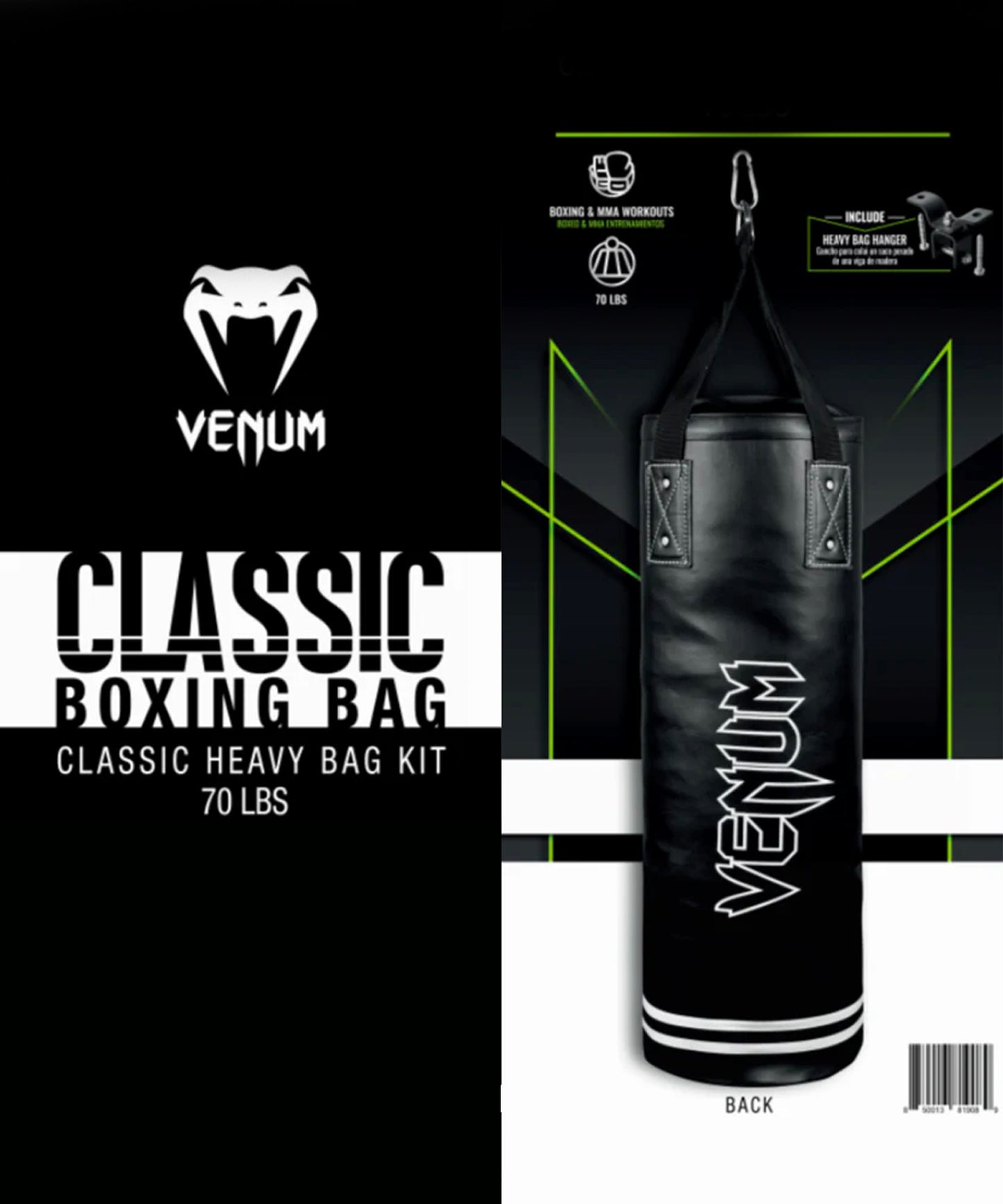 Venum Classic Kit sacco da boxe pesante - 70 libbre - Edizione WLMT
