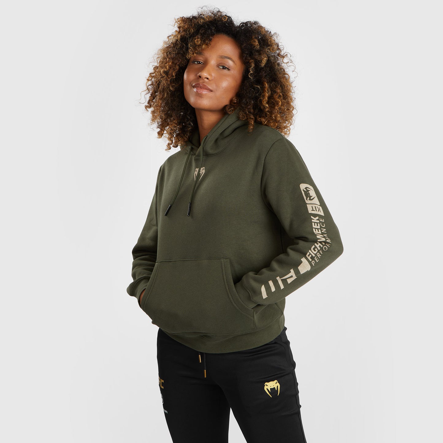 UFC Adrenaline by Venum Fight Week Felpa con cappuccio da Donna - Khaki