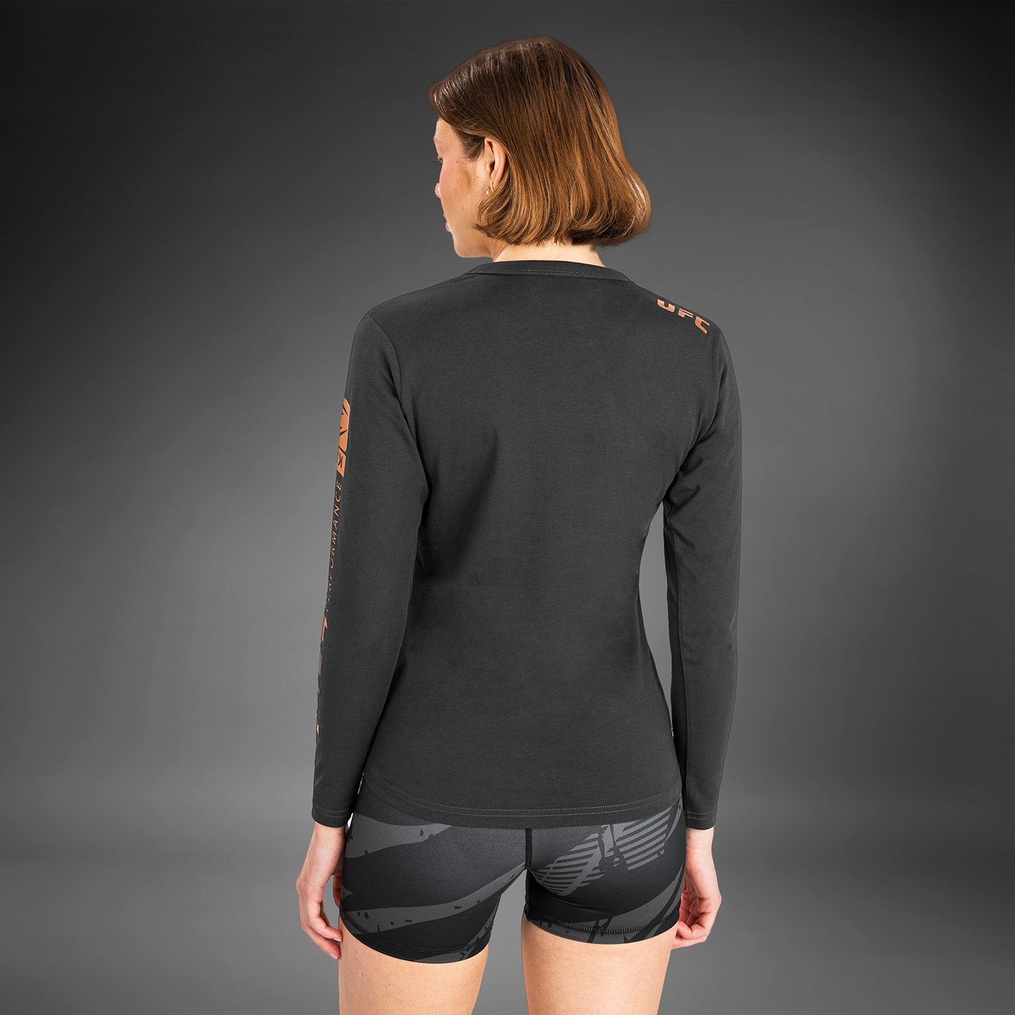 UFC Adrenaline by Venum Fight Week Maglietta A Manica Lunga In Cotone per Donna - Antracite Grigio