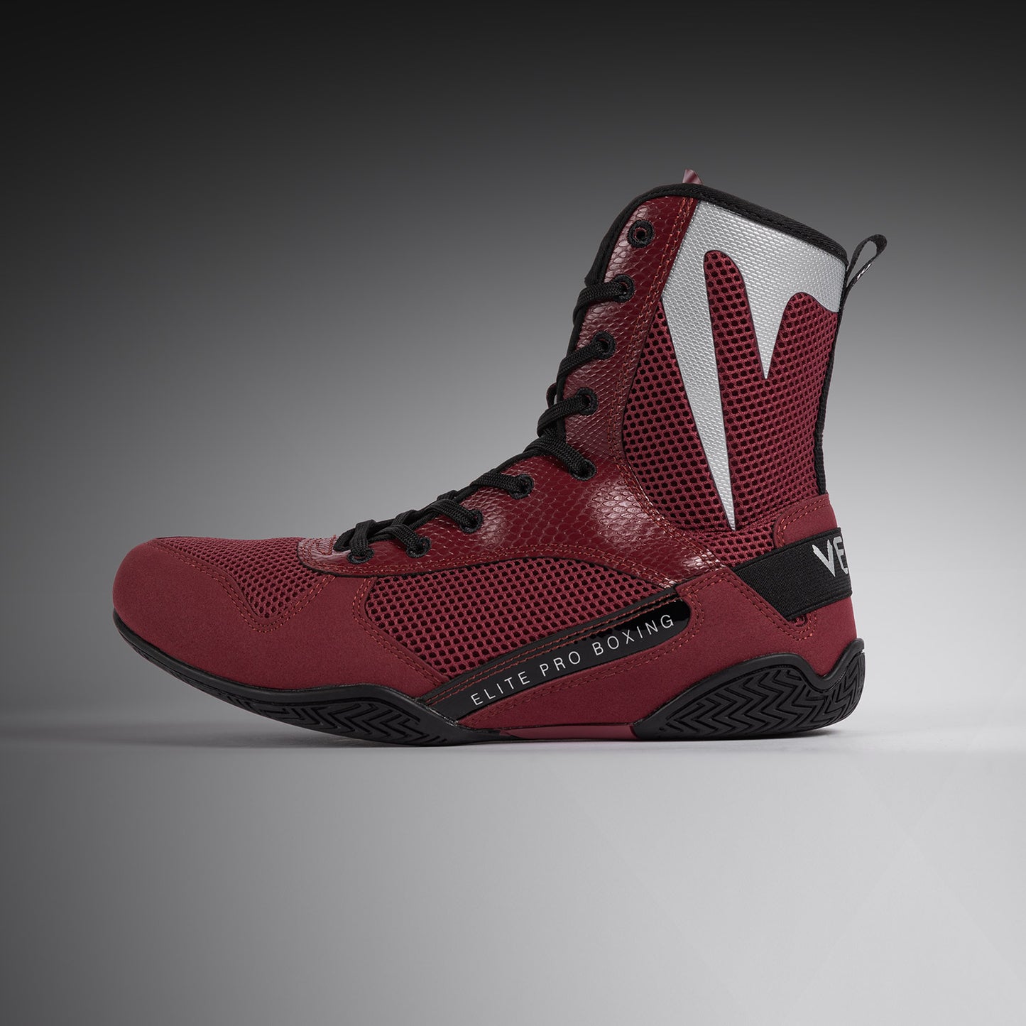 Venum Elite Scarpe da Boxe - Borgogna/Argento