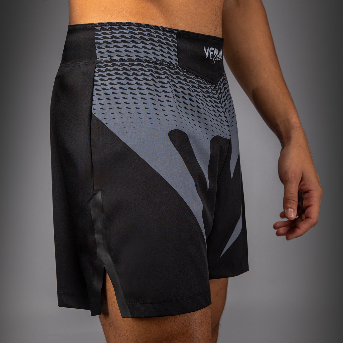 Venum No Gi Pantaloncini da combattimento - Nero/Grigio Argento
