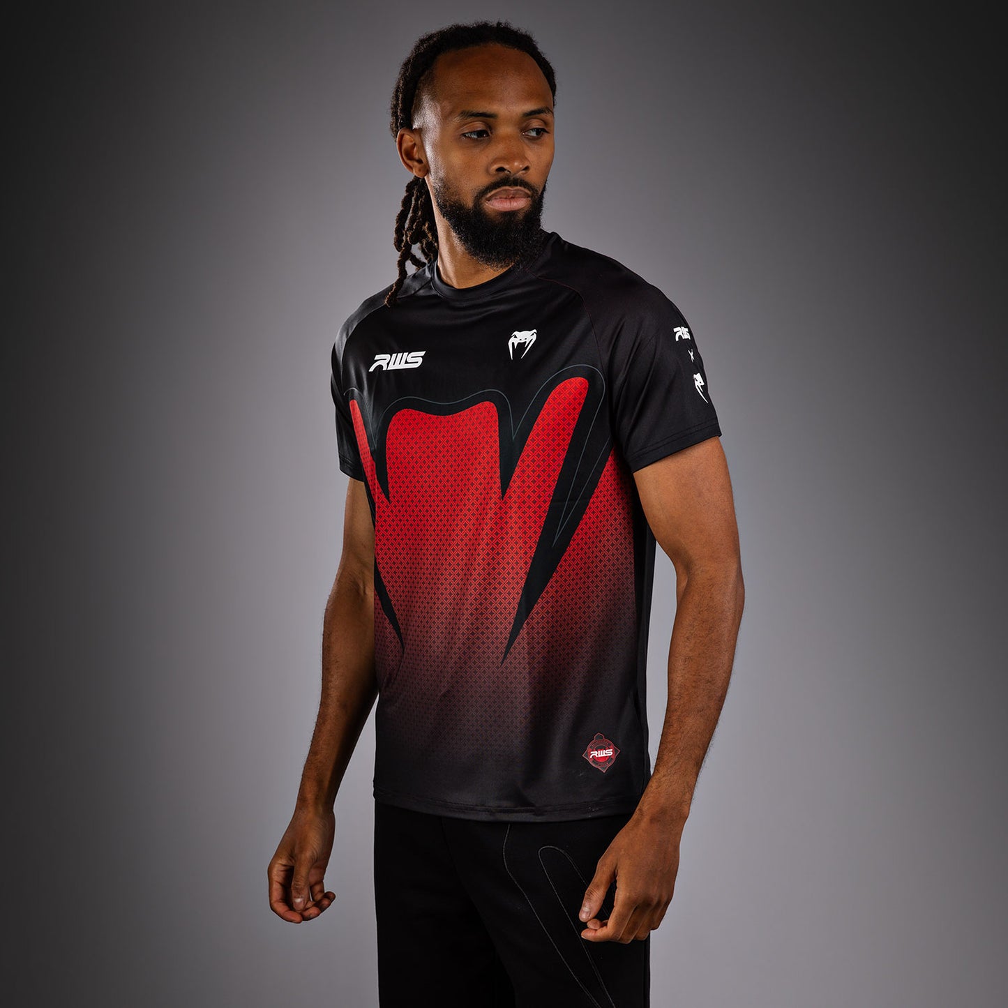 Venum x RWS 2.0 T-Shirt Dry-Tech Uomo – Nero/Rosso