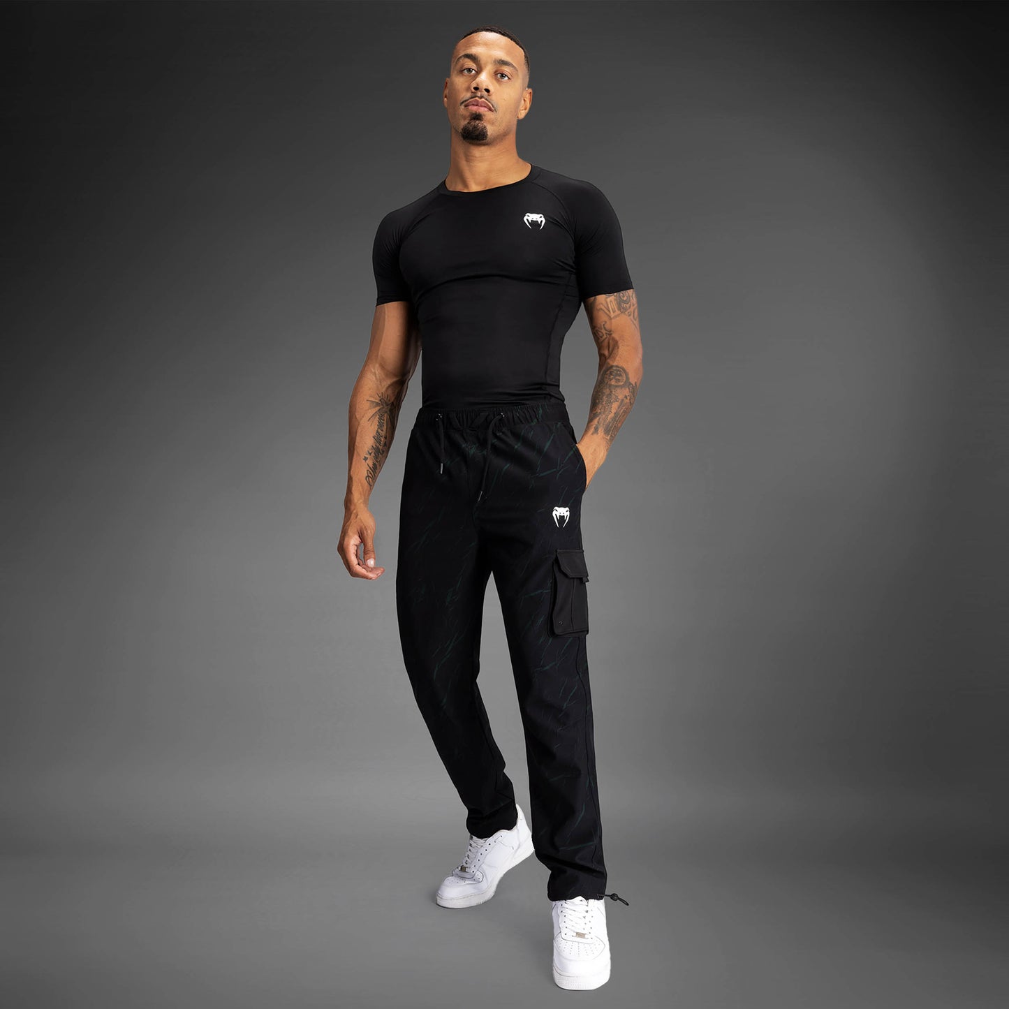 Venum Trooper Pantaloni da Jogging da Uomo - Nero/Verde Bosco