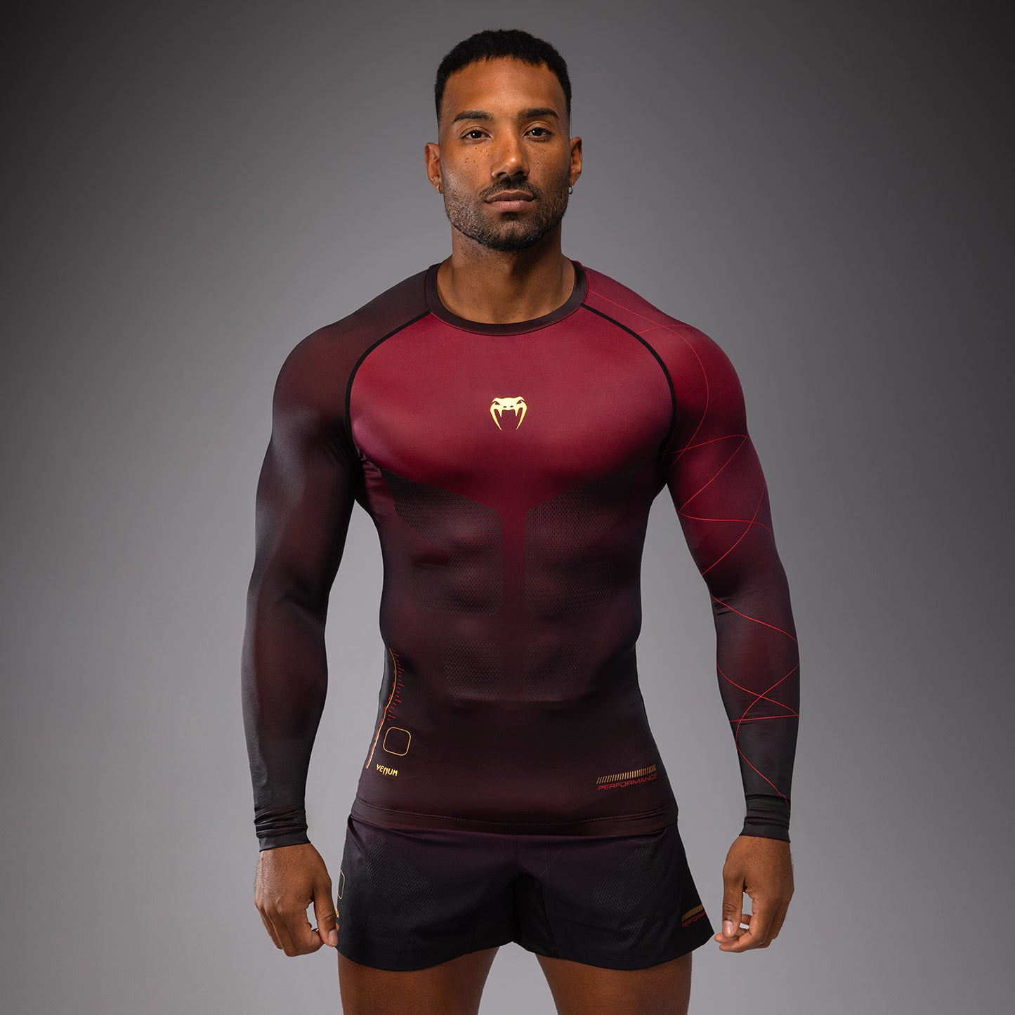 Venum Tactical XT Rashguard a maniche lunghe - Nero/Bordeaux/Oro