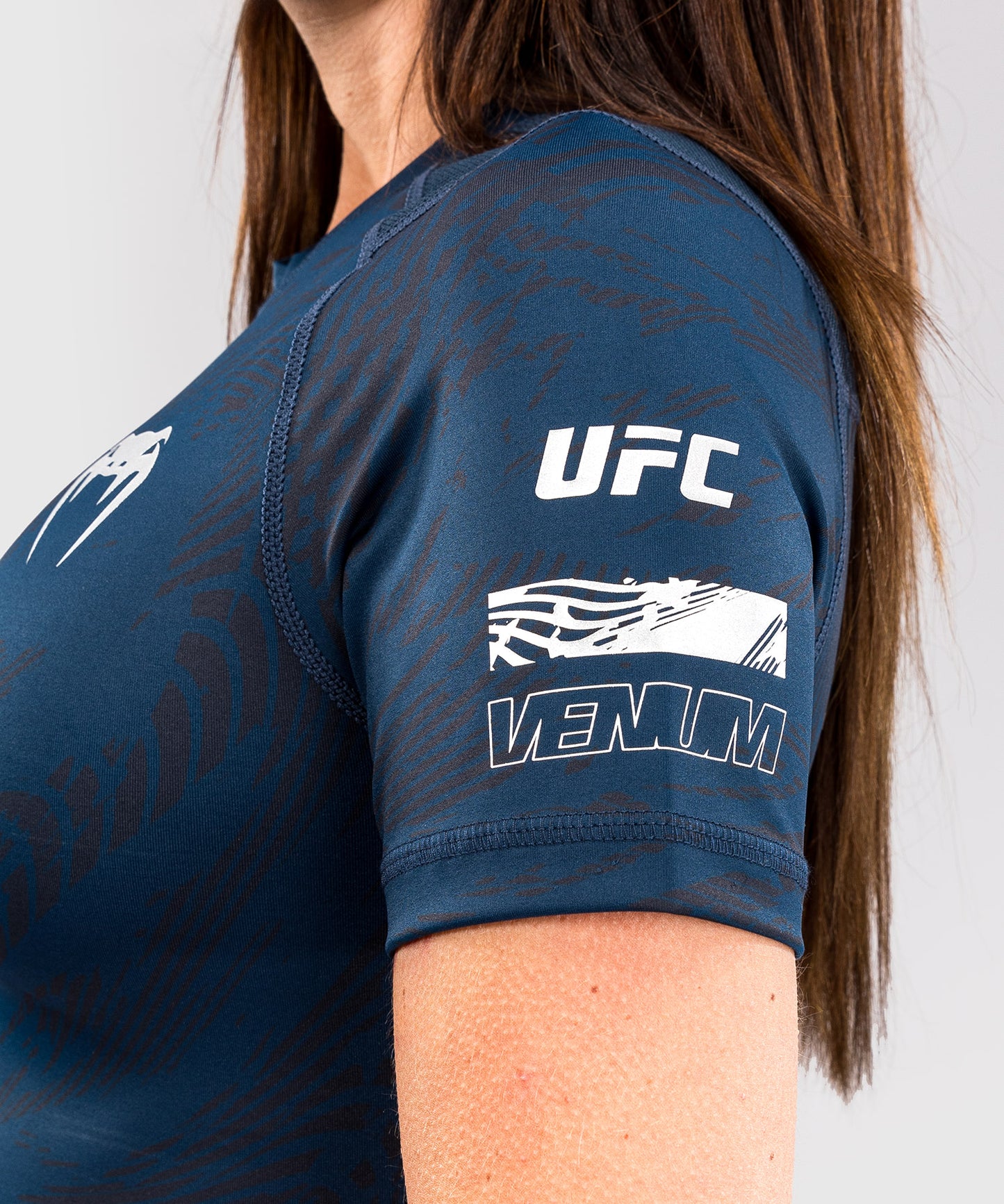 UFC Fusion by Venum Fight Week Rashguard a Manica Corta Performance per Donna - Blu oceanico