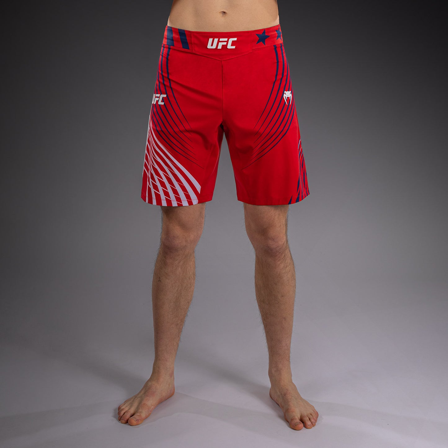 Official UFC Freedom 250 by Venum Personalizzato Authentic Fight Night Pantaloncini da combattimento taglio corto da uomo - Rosso
