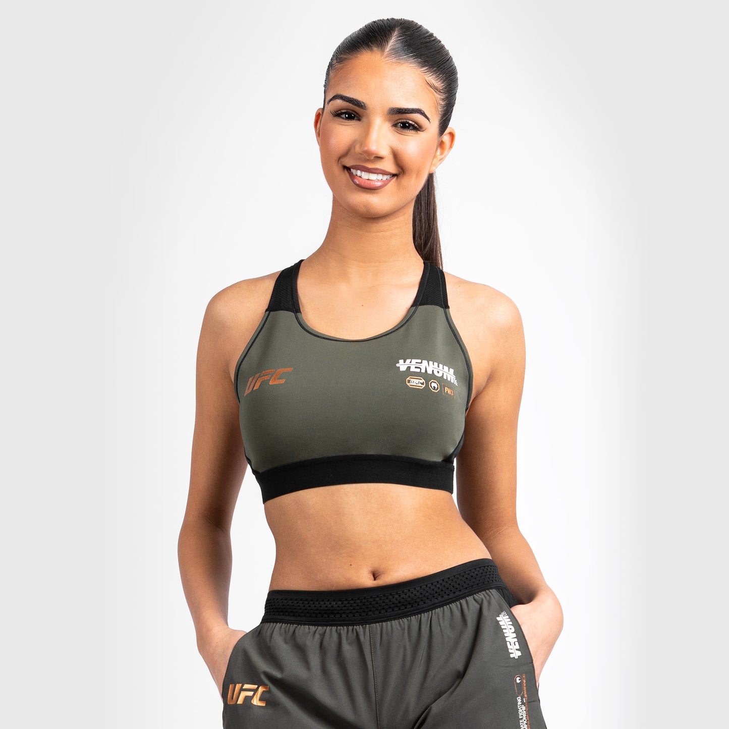 UFC Adrenaline by Venum Fight Week Reggiseno sportivo da Donna - Khaki/Bronzo