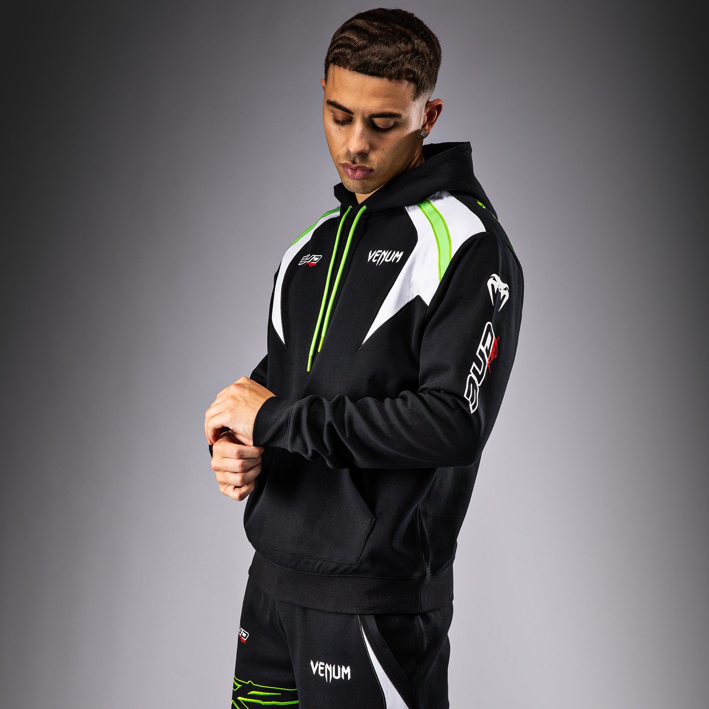 Venum x Bud Racing Felpa con cappuccio Uomo - Nero/Bianco/Verde lime