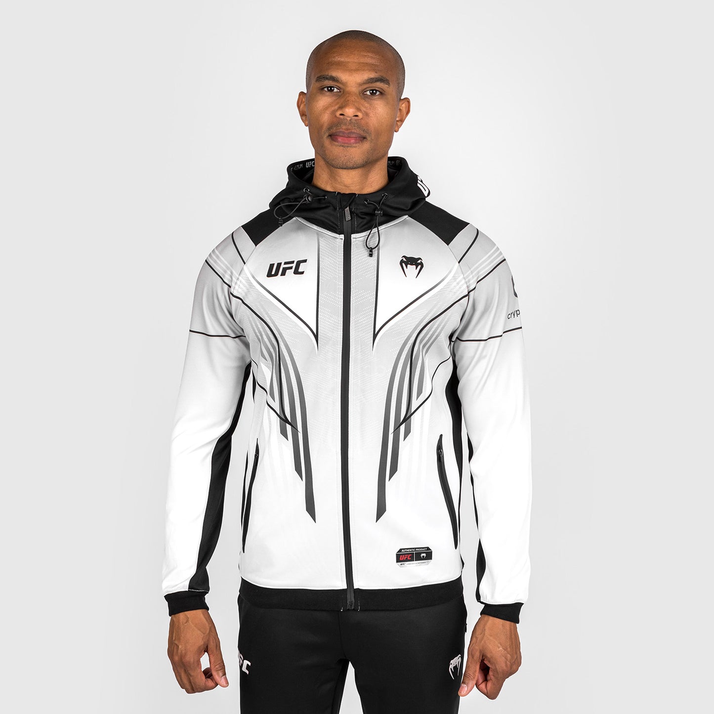 Felpa con cappuccio UFC Venum personalizzata Authentic Fight Night 2.0 Uomo - Bianco