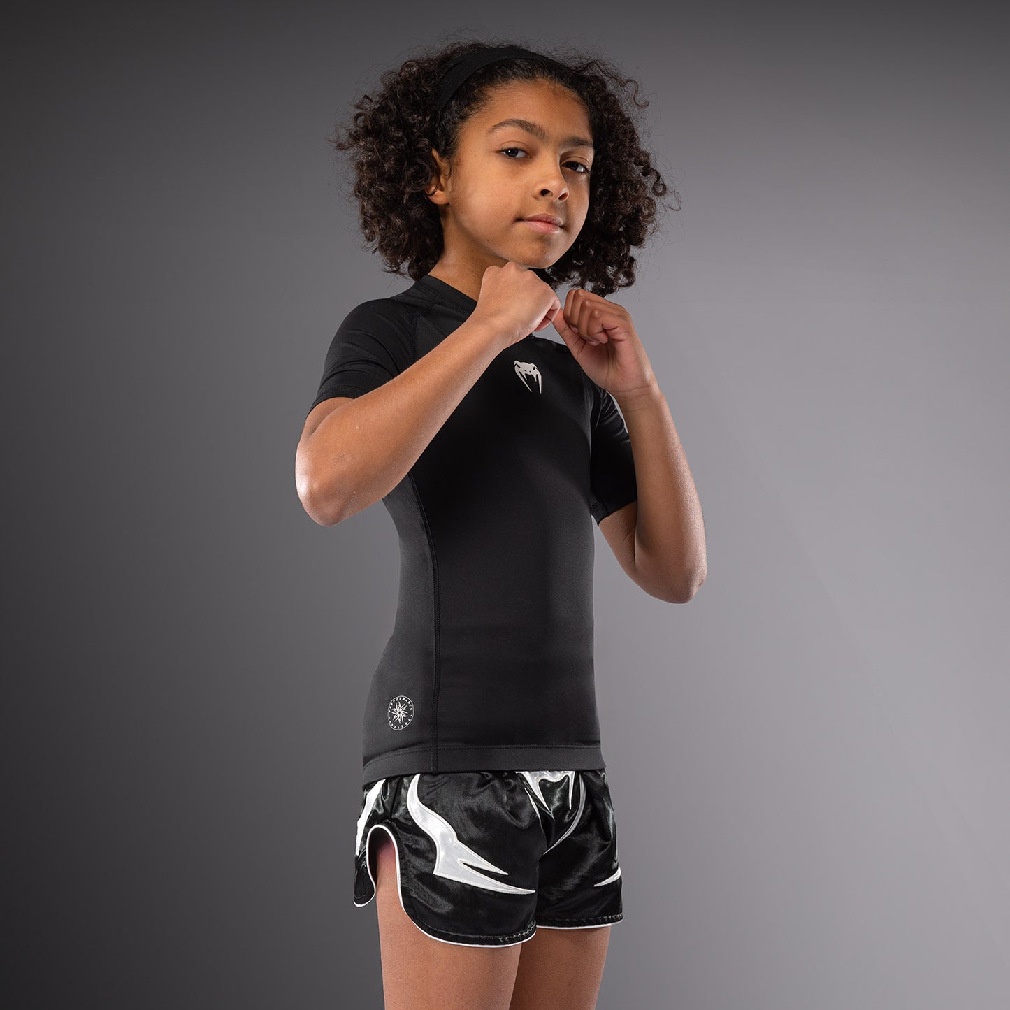 Venum Contender Rashguards per Bambini Maniche Corte - Nero