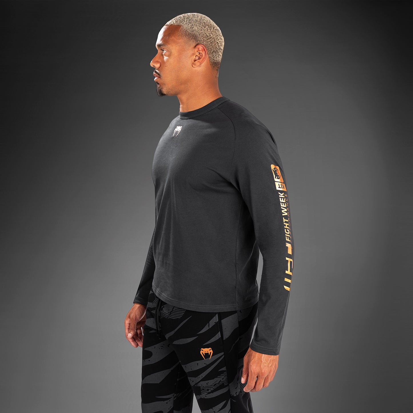 UFC Adrenaline by Venum Fight Week Maglietta A Manica Lunga da Uomo - Antracite Grigio